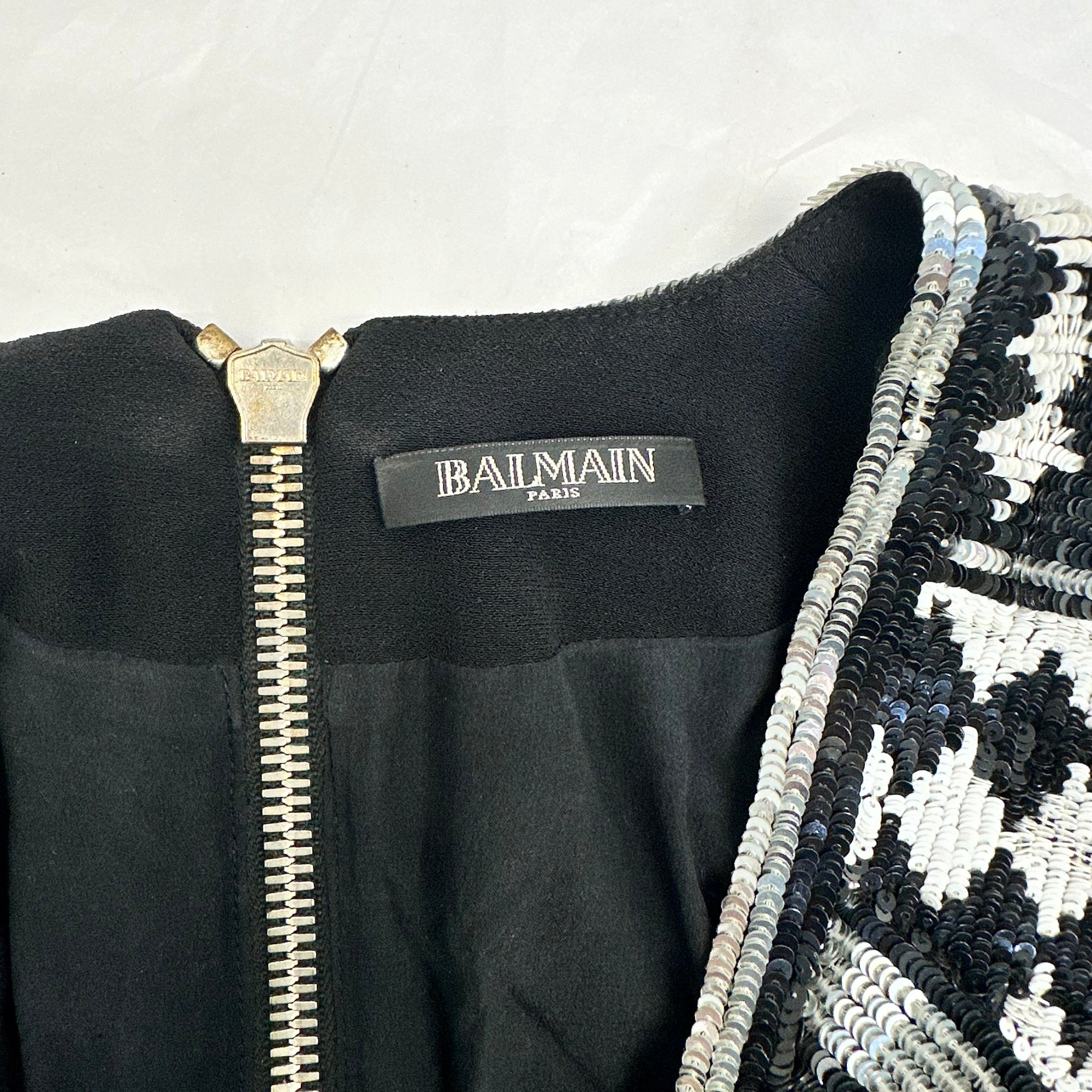 Balmain Sequence embellished mini dress Size 34