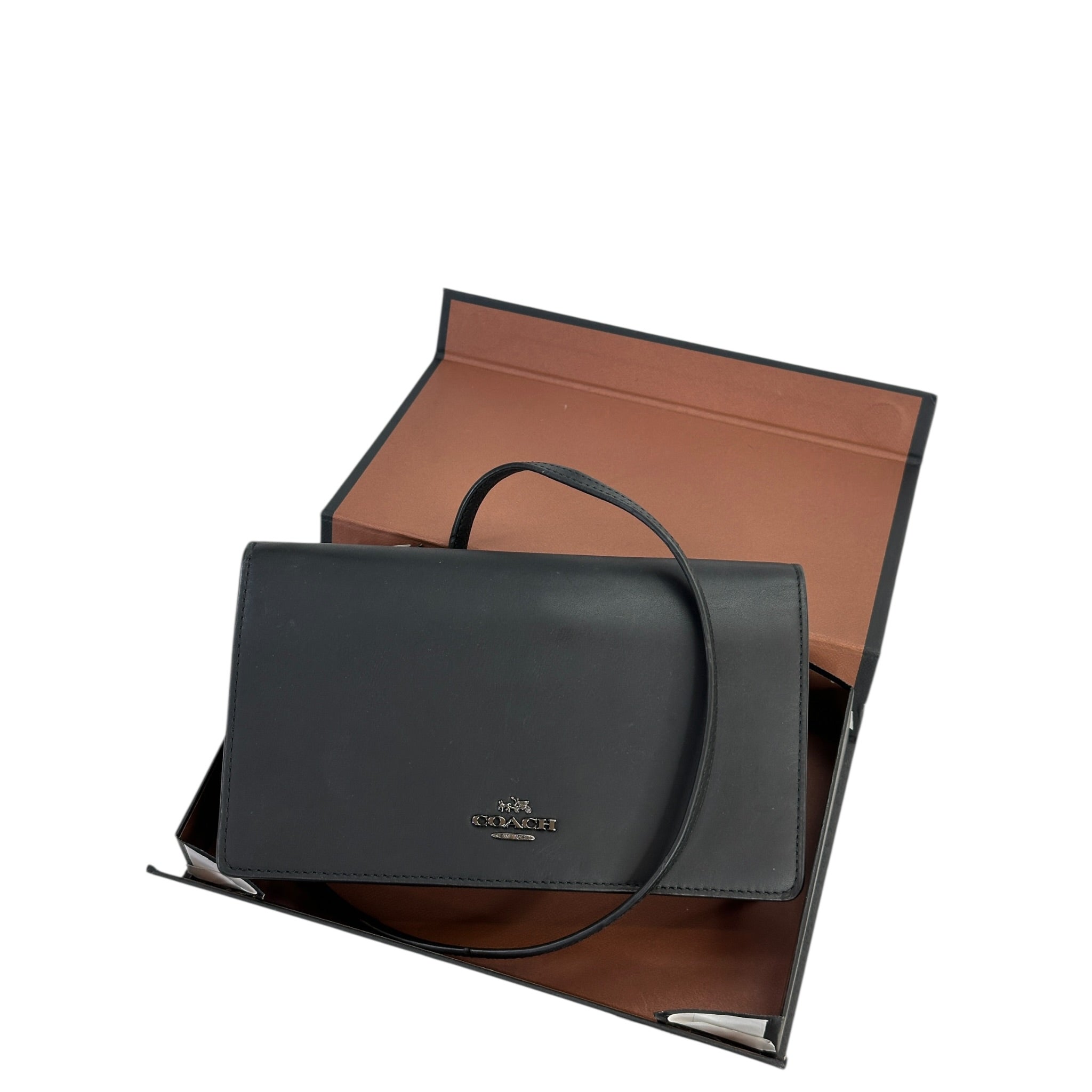 Coach Slim Crossbody Bag Black Leather