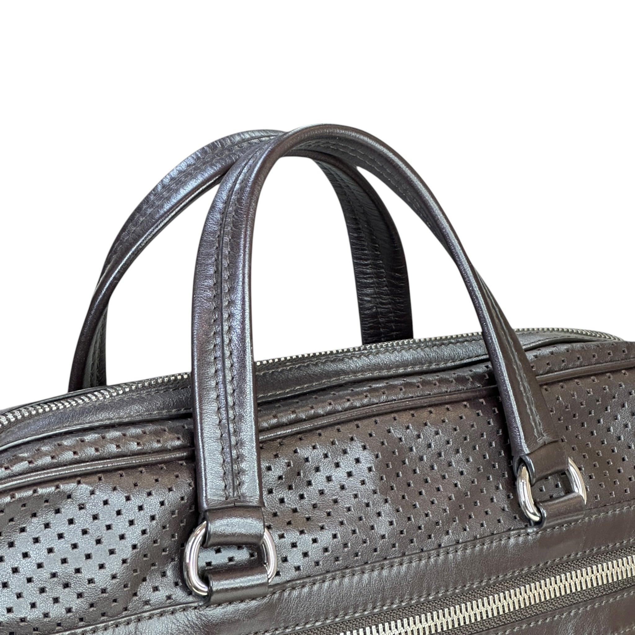 Bally Leather Lasercut Briefcase