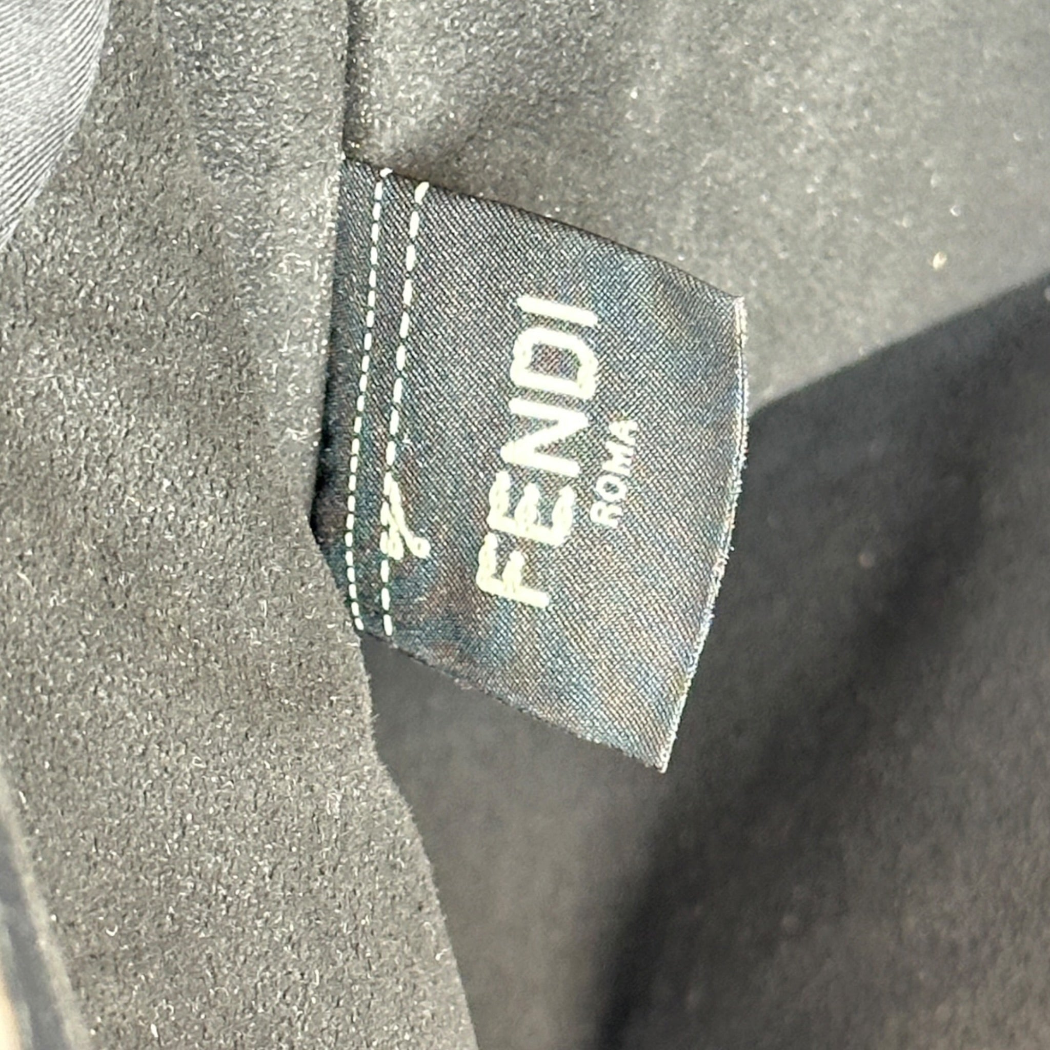 Fendi Roma Black Leather Large Shopping Tote Bag