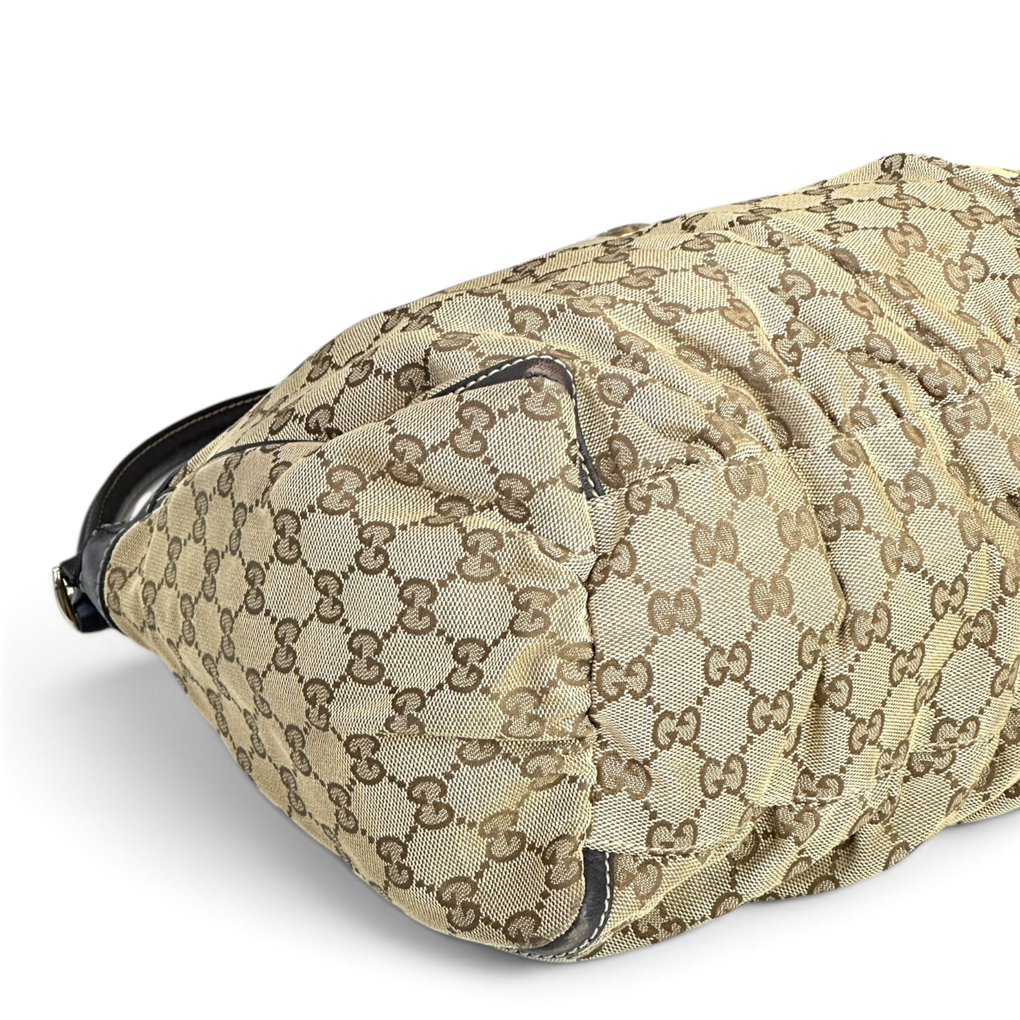 Gucci Abbey D-ring Hobo Canvas Shoulder Bag
