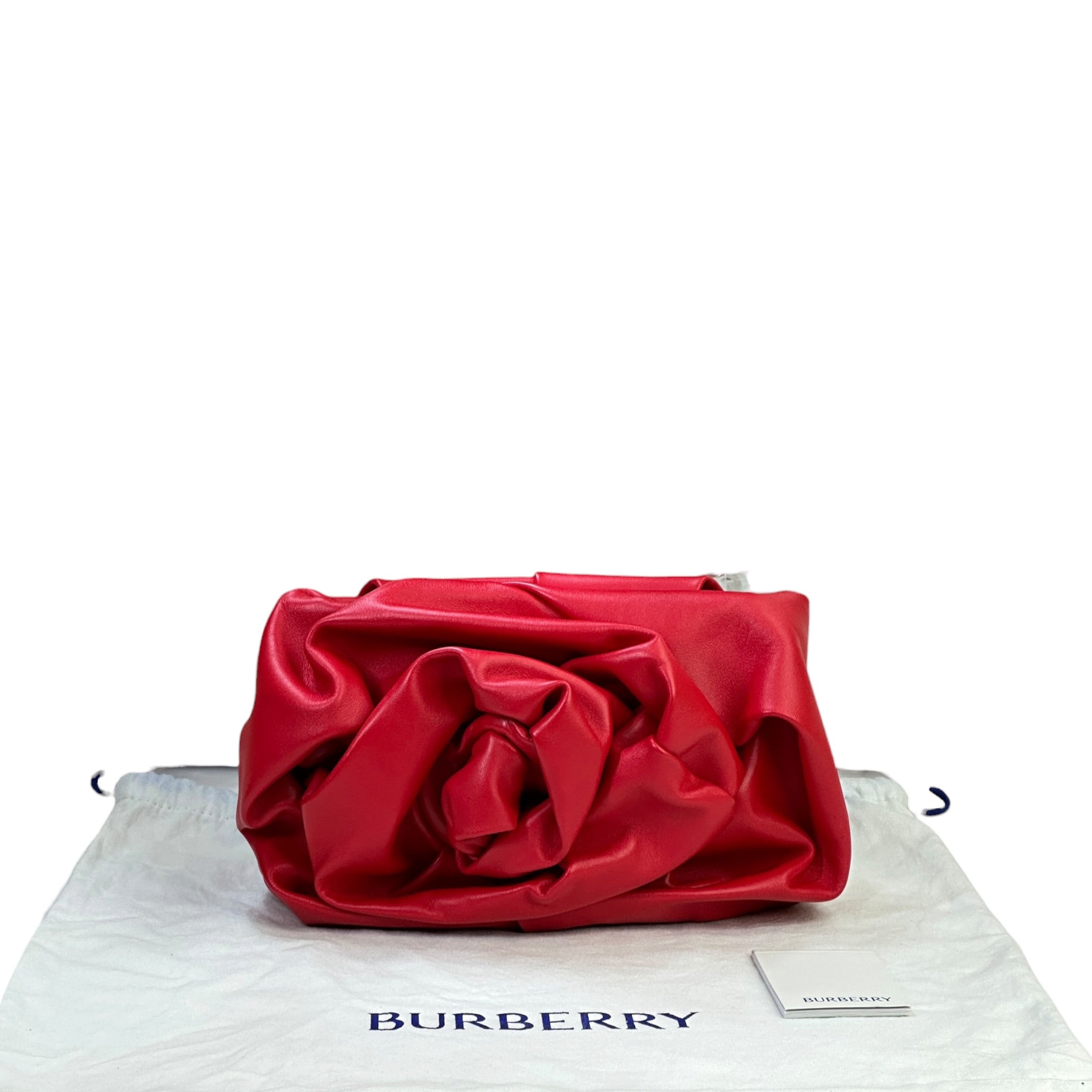 Burberry Rose Clutch Red Lamb Leather