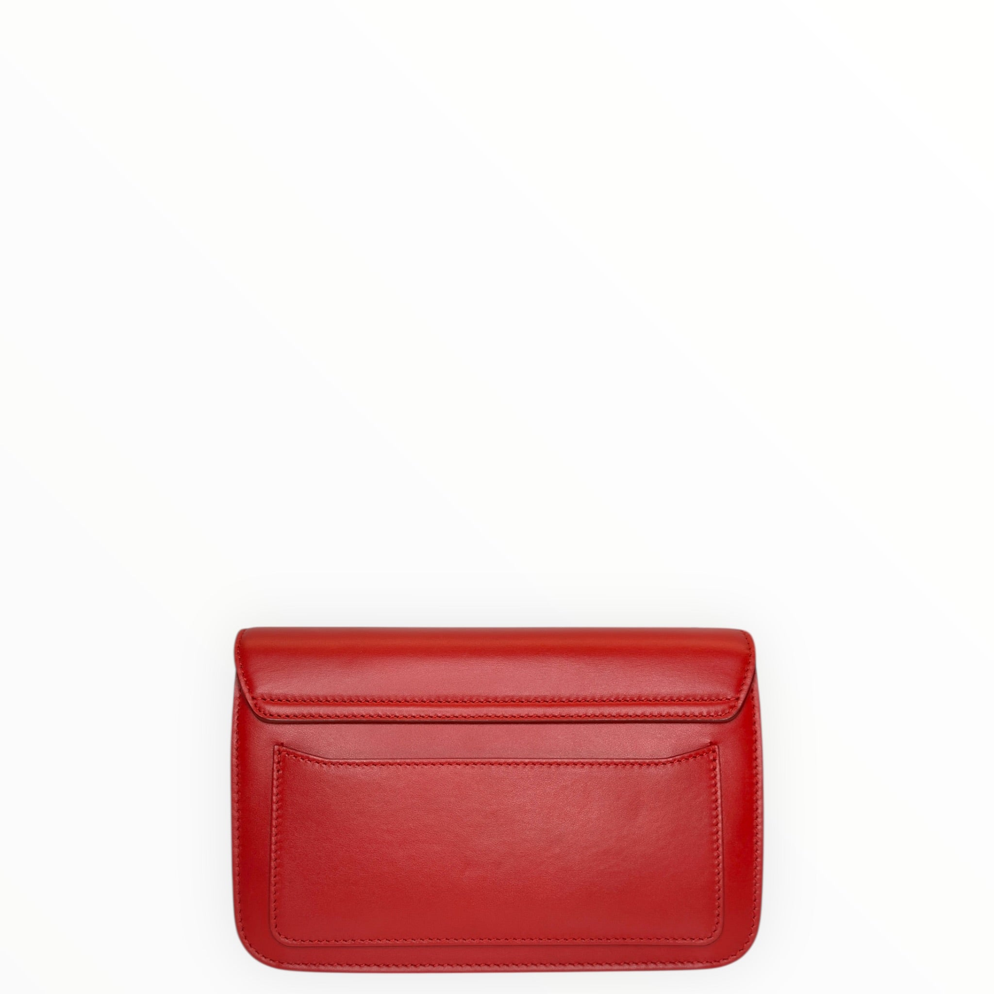 Chloé C Chain Shoulder Bag Red Suede-trimmed Leather