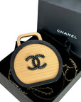 Chanel Beech Wood Lambskin Round CC Vanity Case