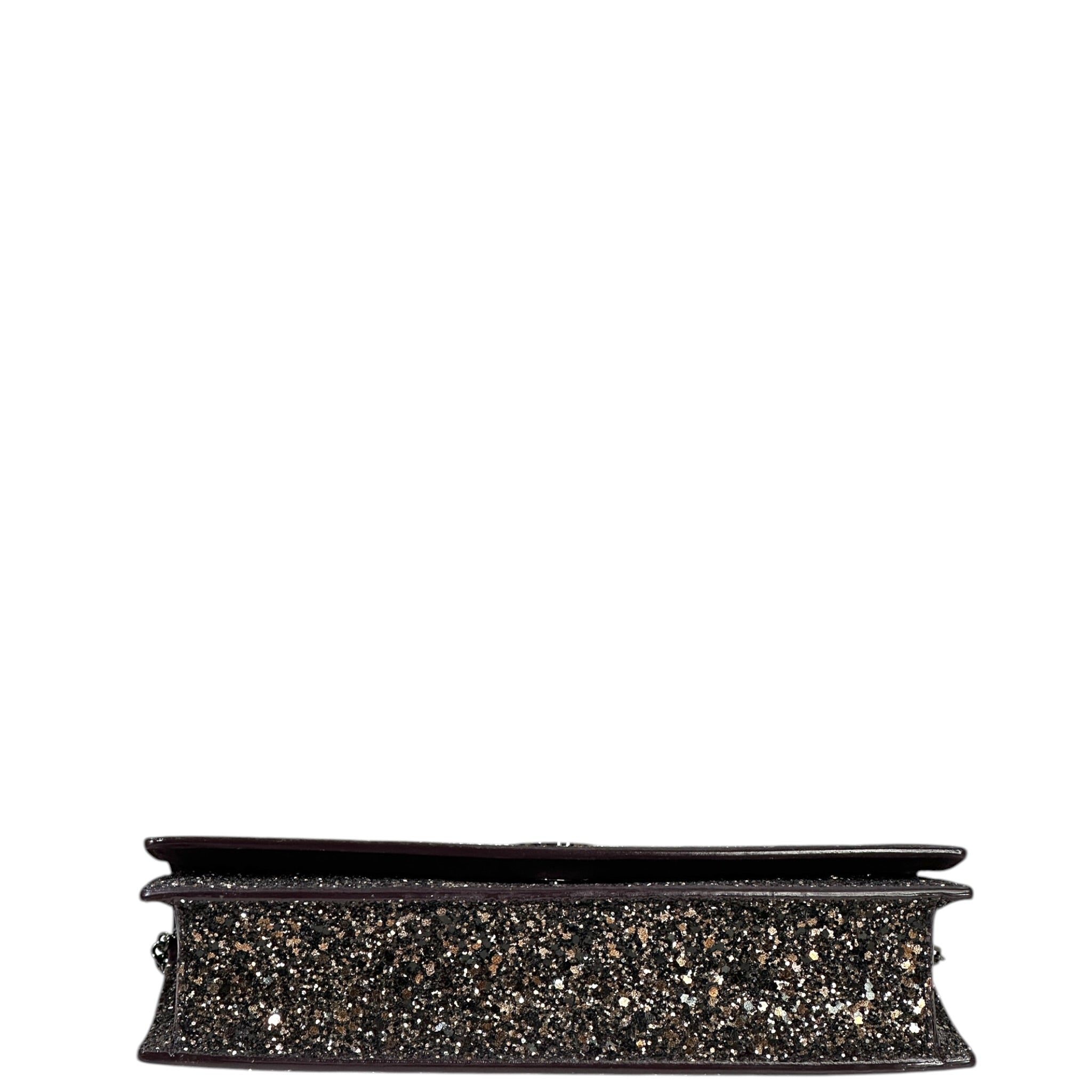 Jimmy Choo Finley Shoulder Bag Bronze Coarse Glitter