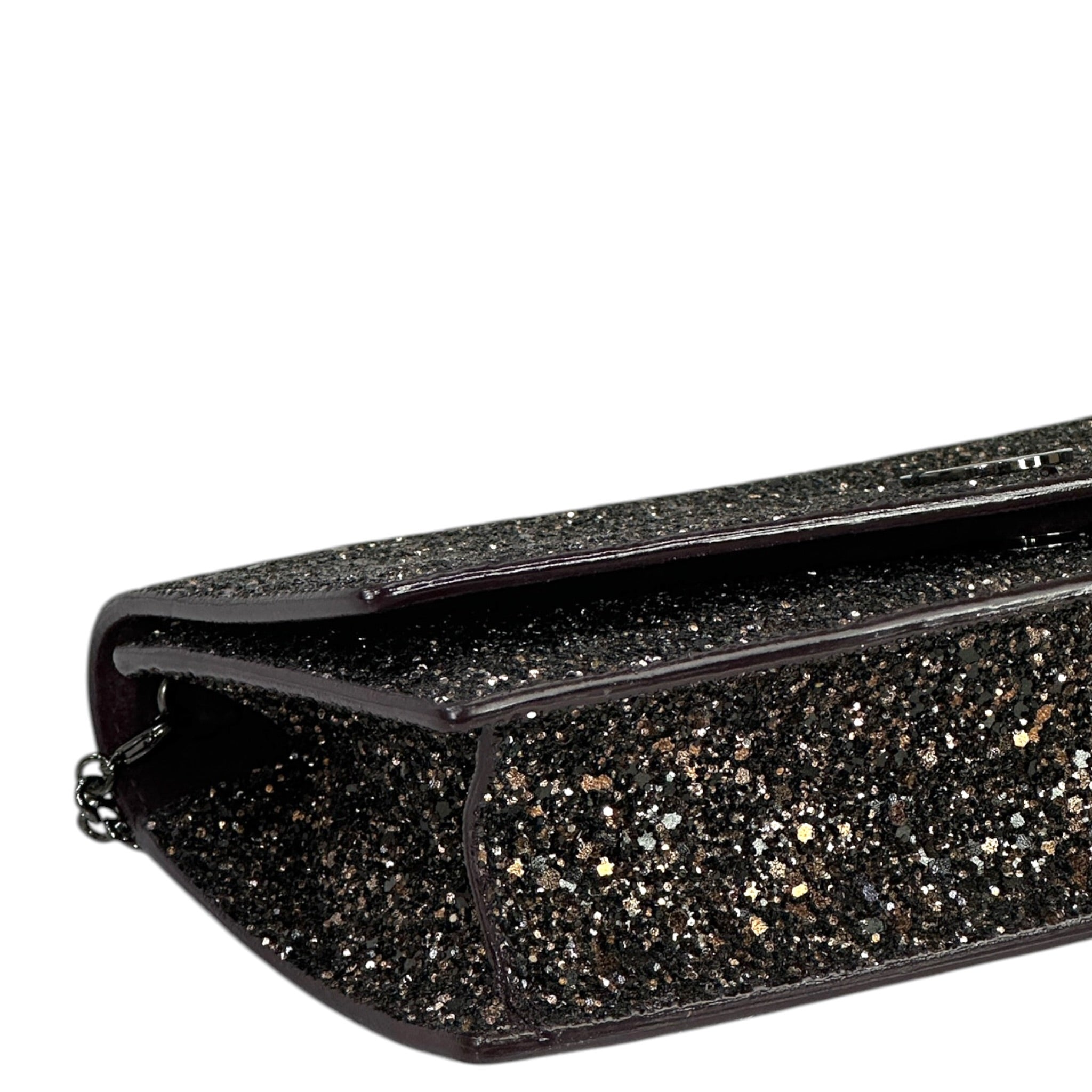 Jimmy Choo Finley Shoulder Bag Bronze Coarse Glitter