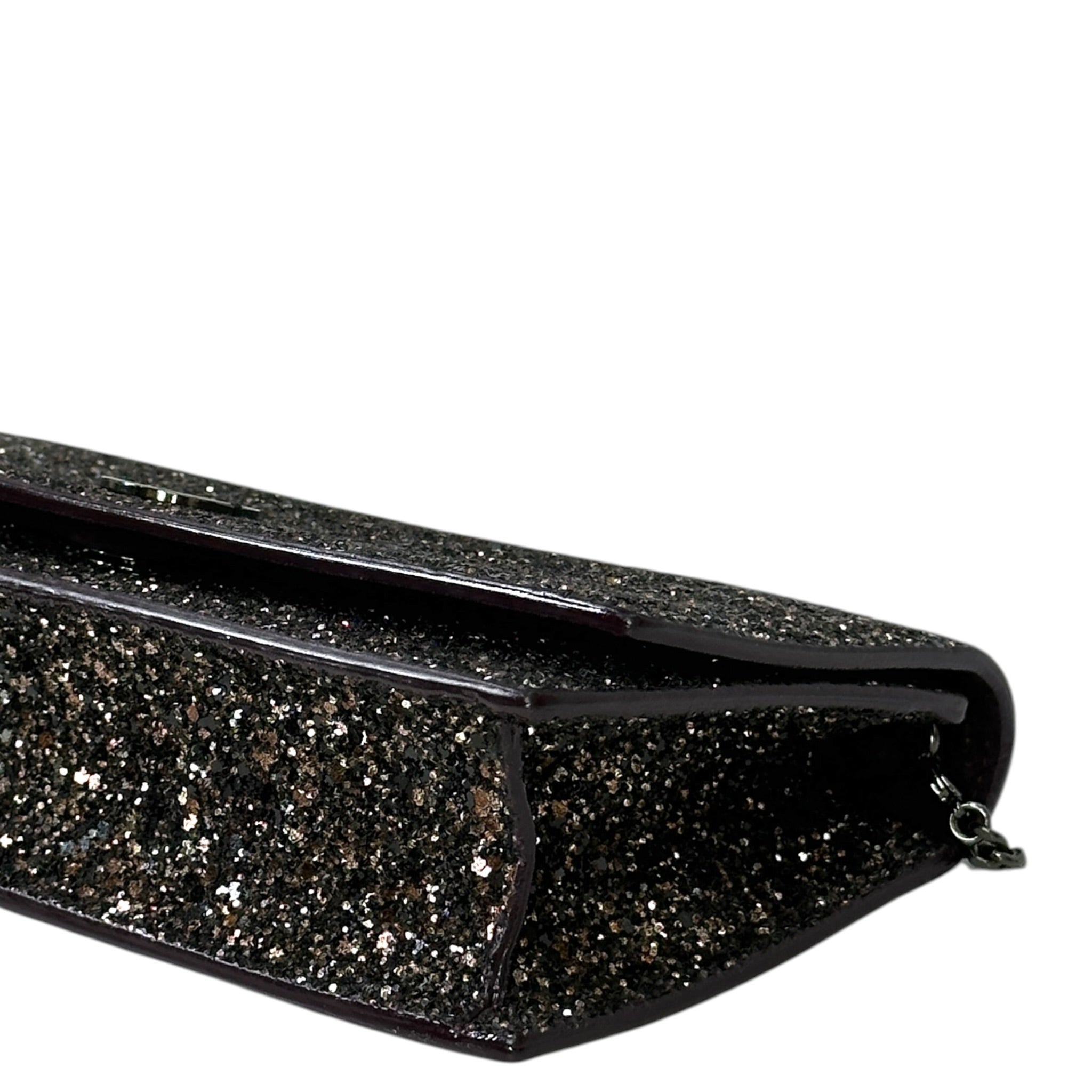 Jimmy Choo Finley Shoulder Bag Bronze Coarse Glitter