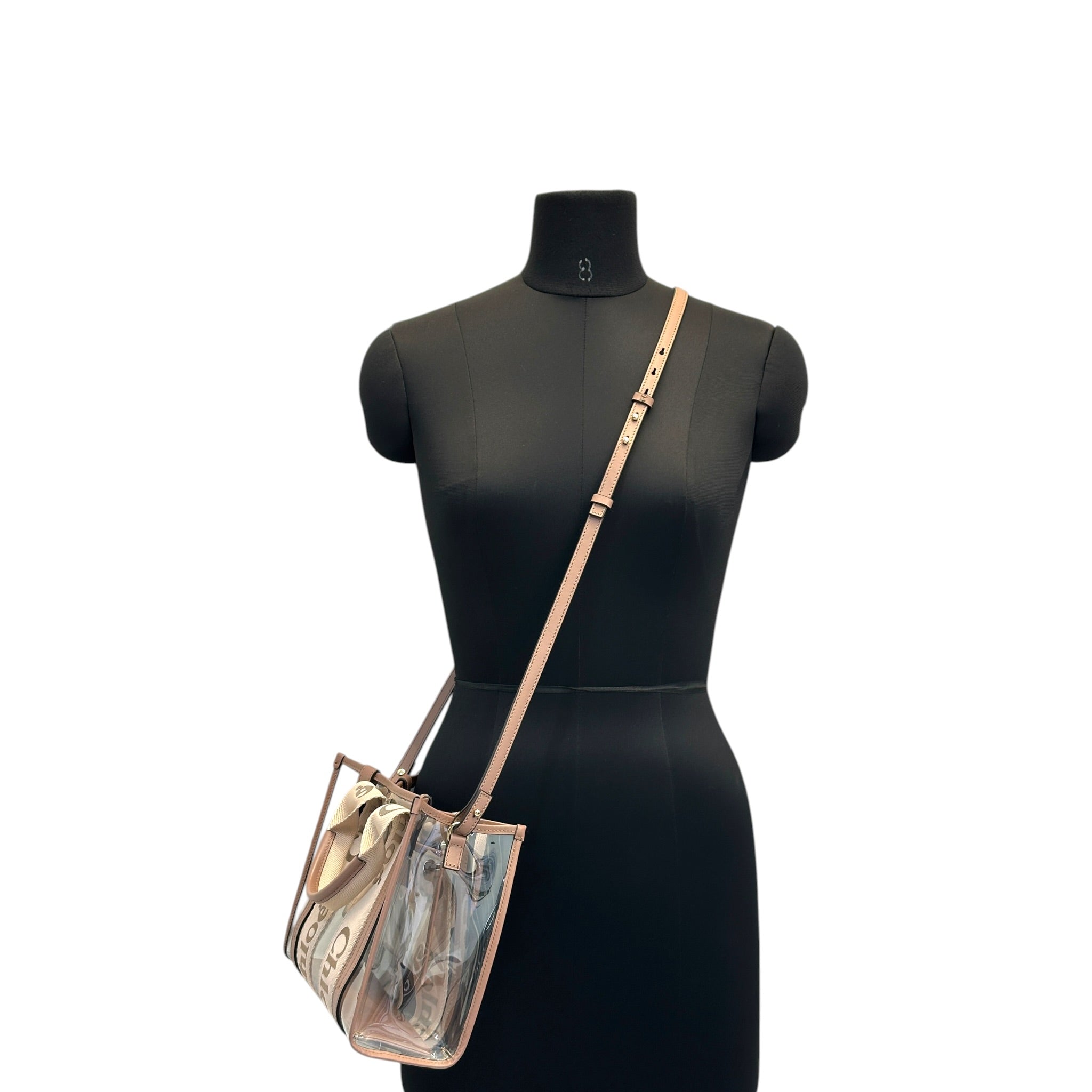 Chloé Woody Tote Bag Small Jelly Blush/Beige Leather Trim