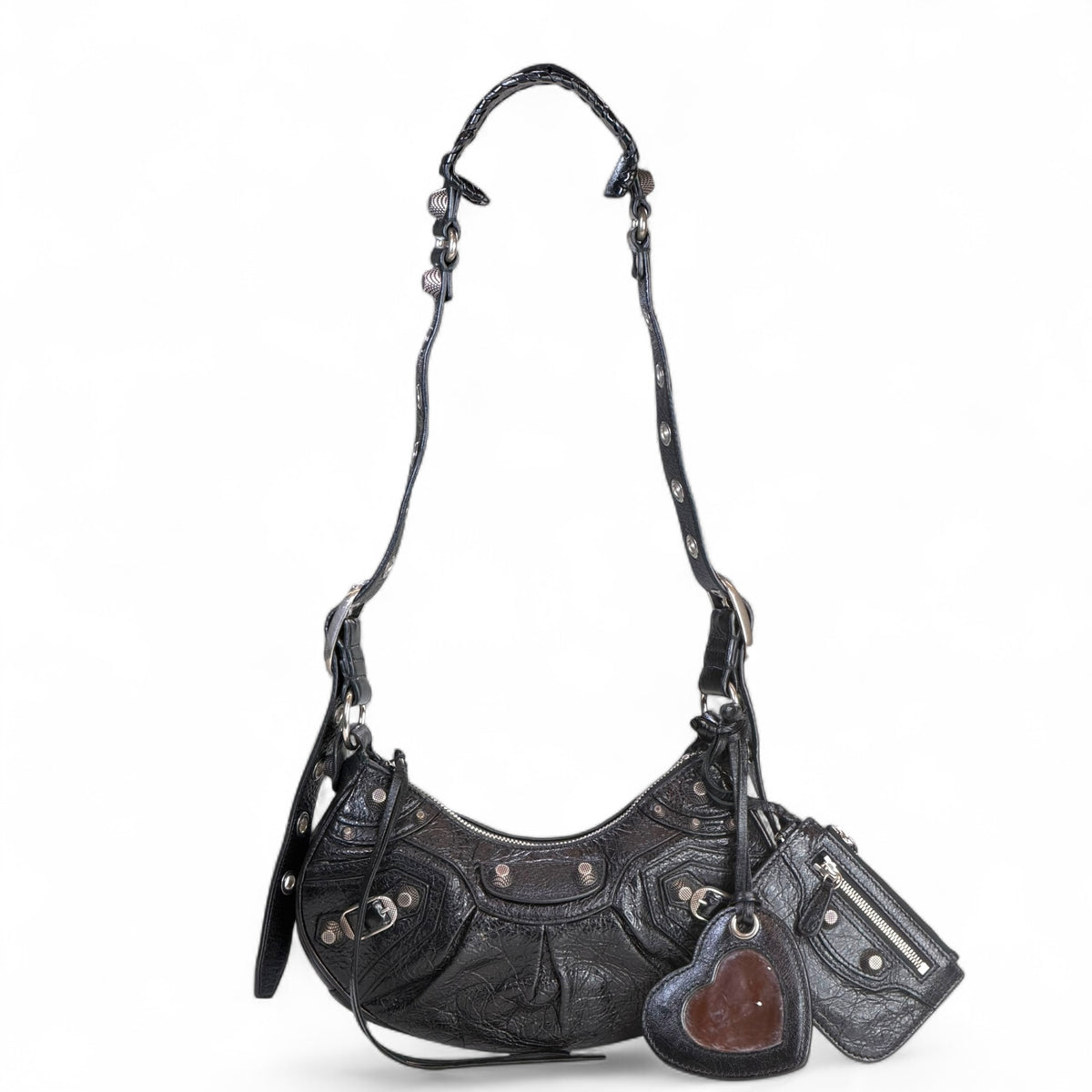 Balenciaga Le Cagole xs Black Leather Shoulder Bag