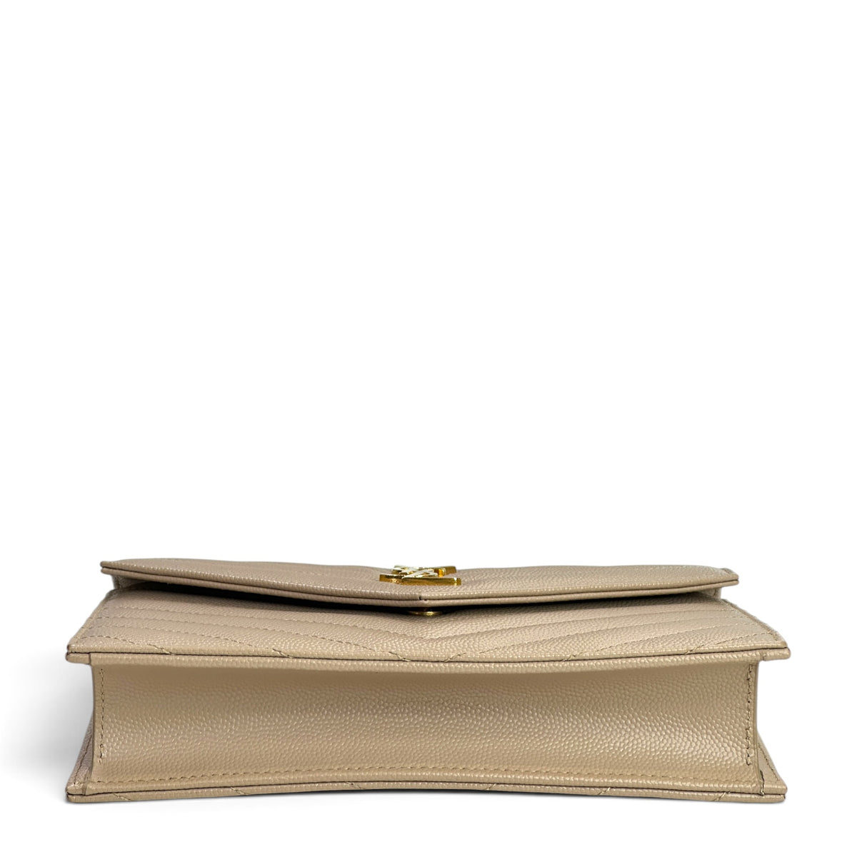 Saint Laurent Cassandre Matelasse beige Envelope With Chain Wallet
