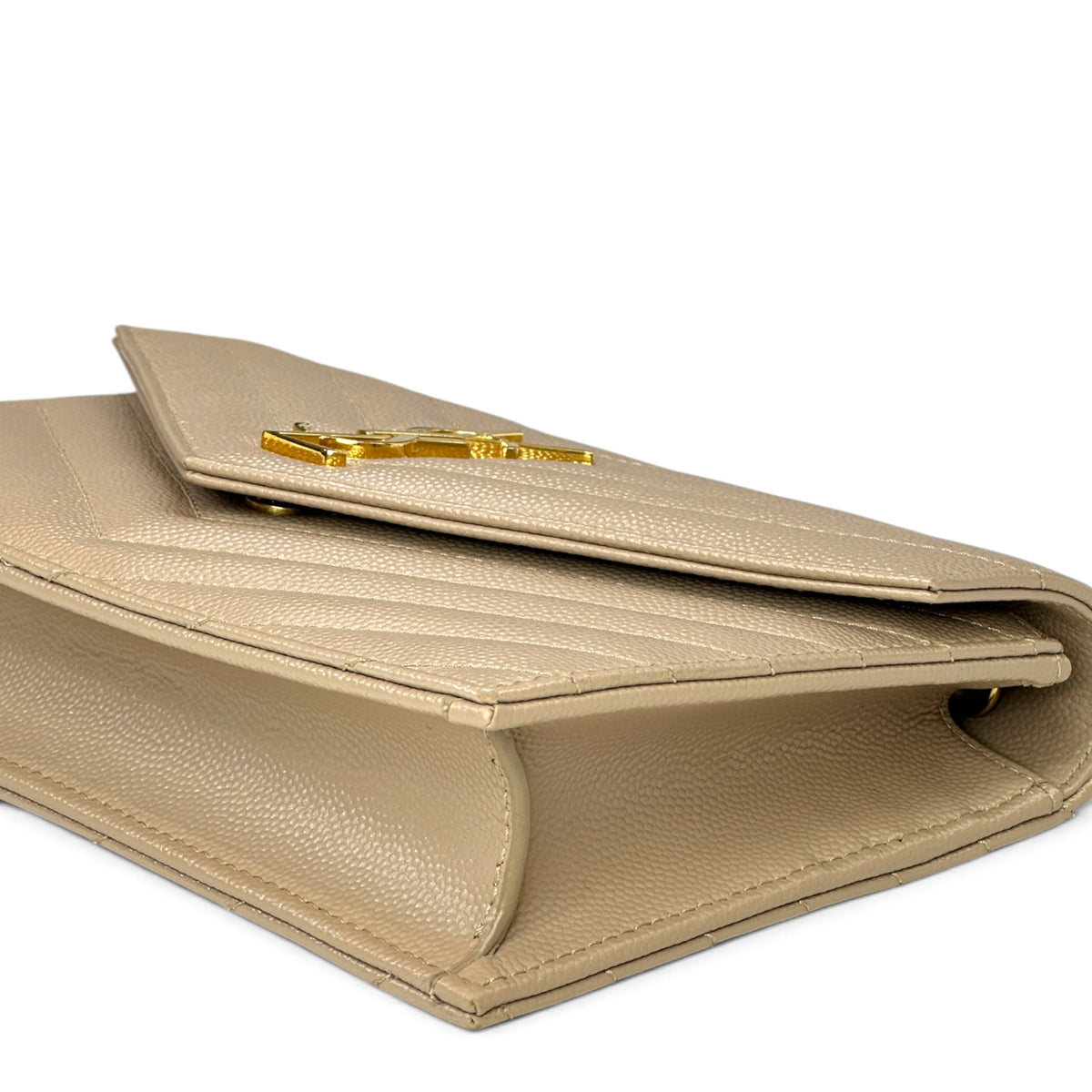 Saint Laurent Cassandre Matelasse beige Envelope With Chain Wallet