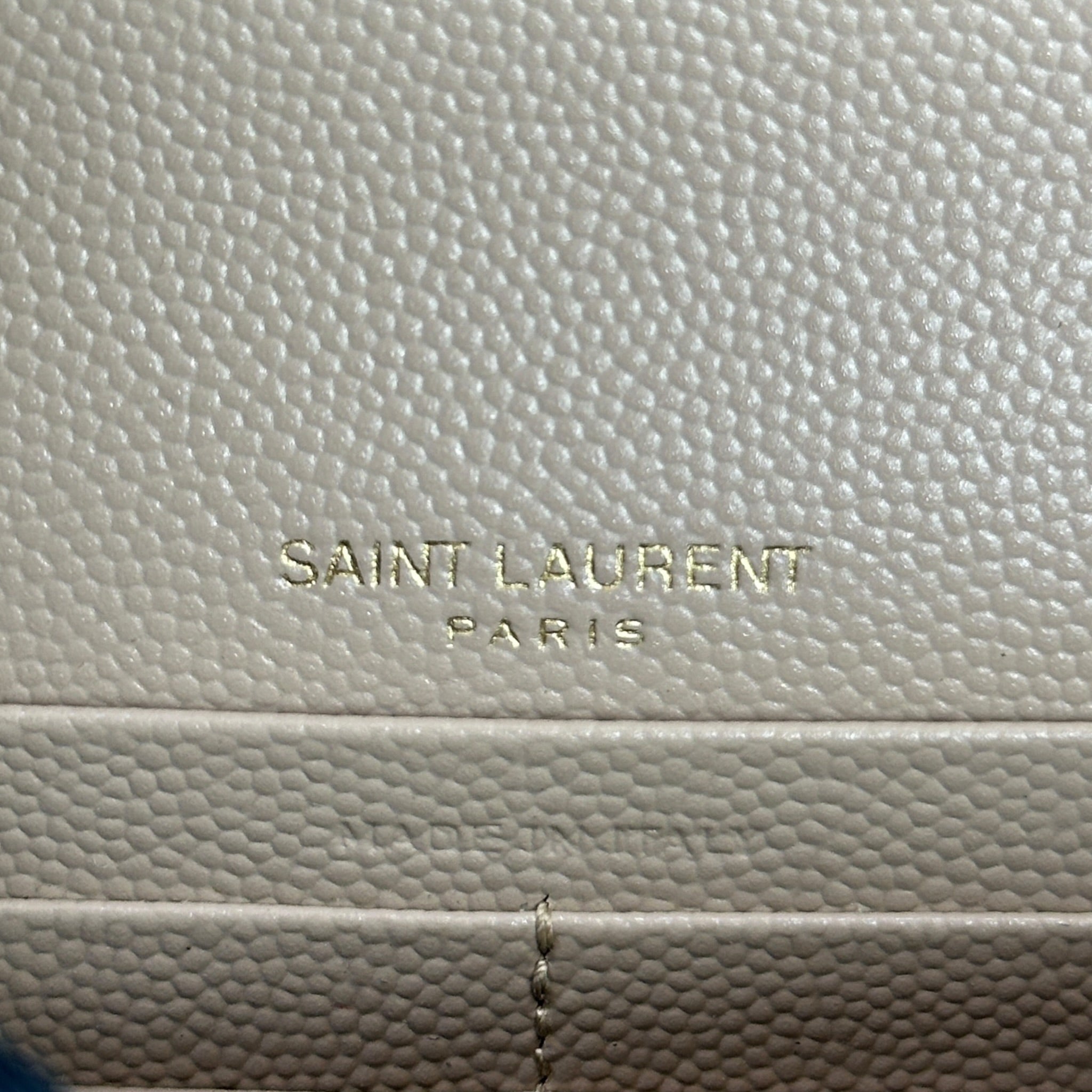Saint Laurent Cassandre Matelasse beige Envelope With Chain Wallet