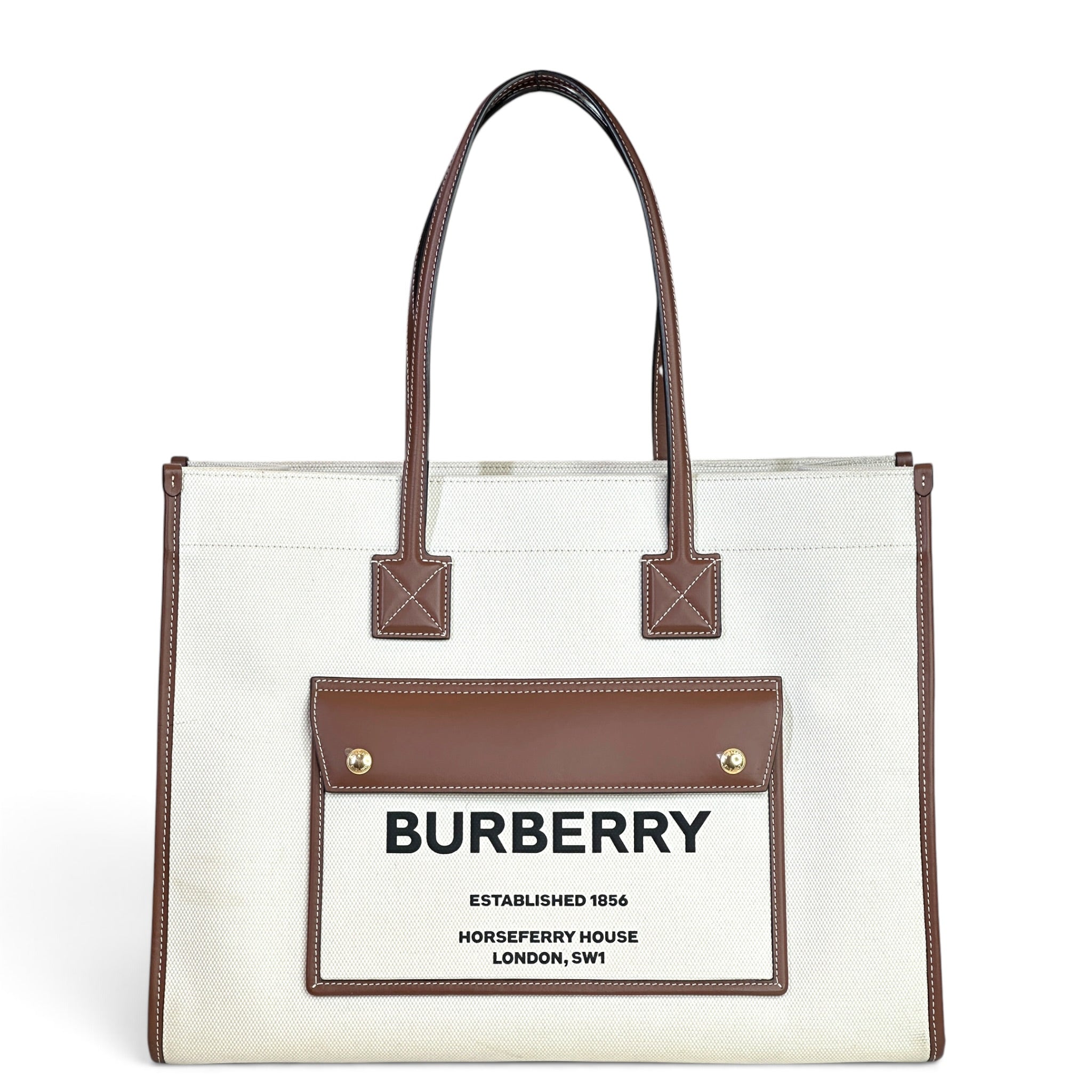 Burberry Freya Canvas Tote Bag