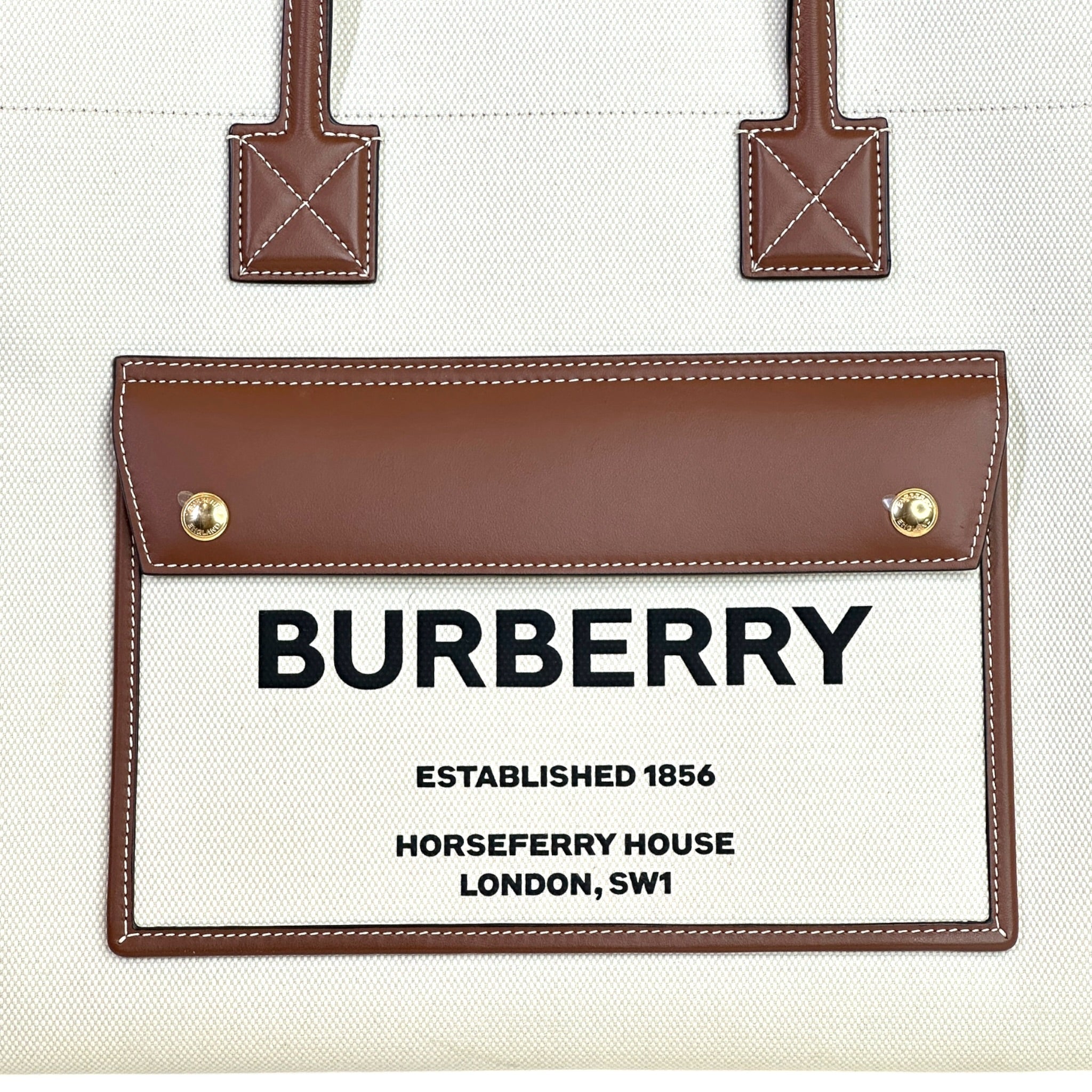 Burberry Freya Canvas Tote Bag