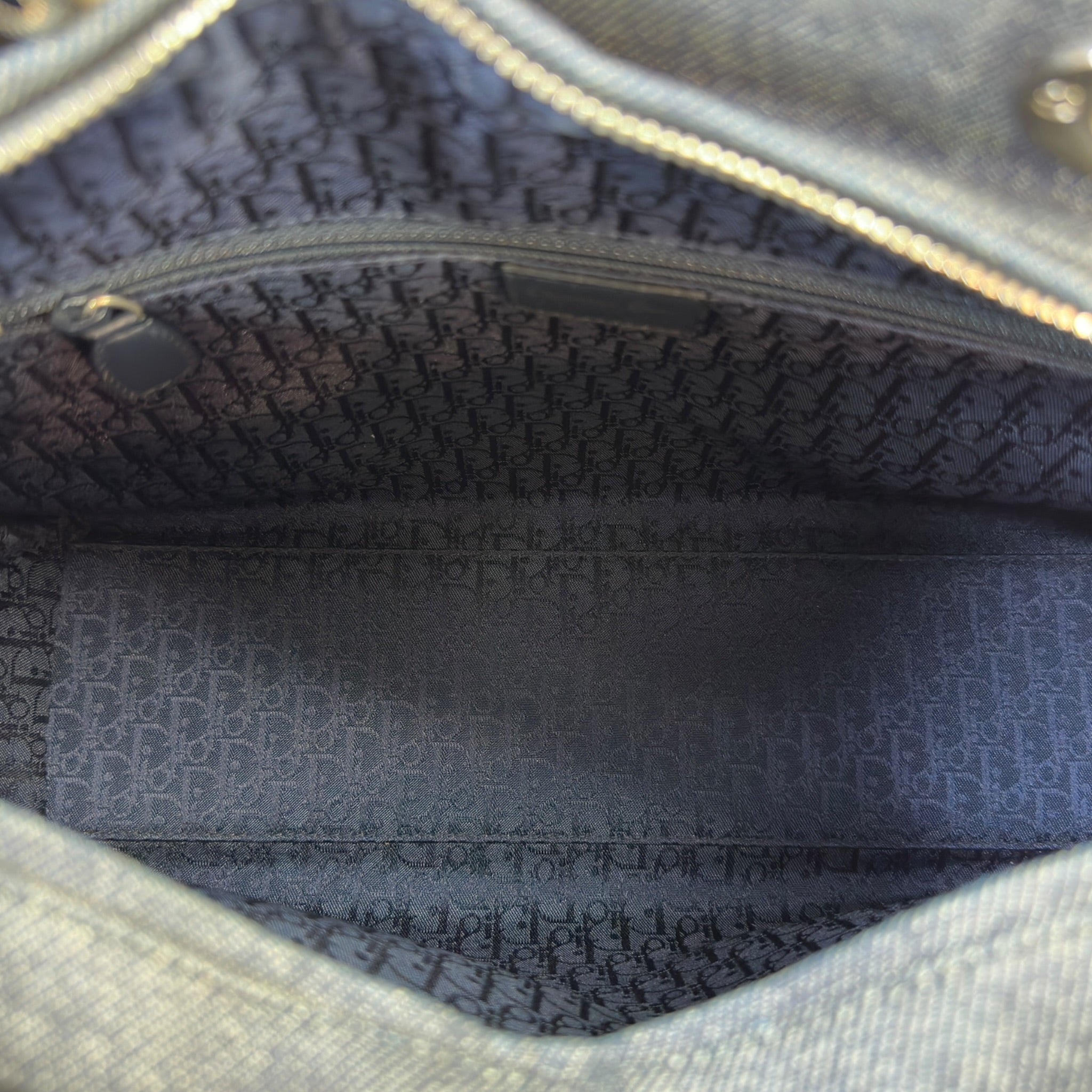 Christian Dior Large Lady Dior Denim Signature Cannage