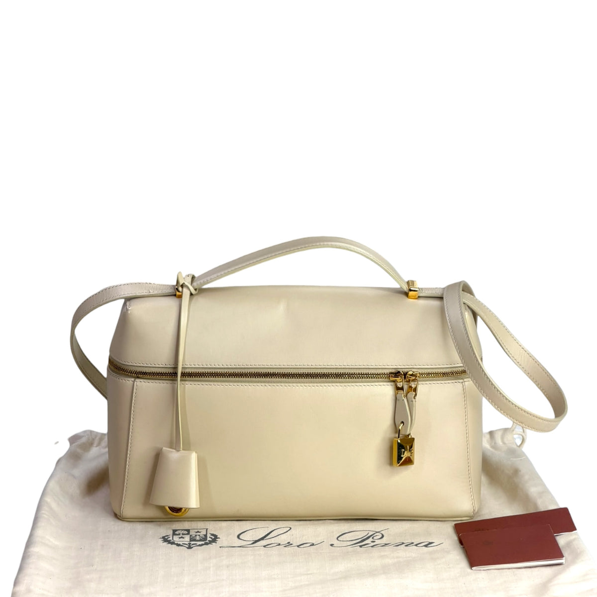 Loro Piana Extra bag L27 beige calf skin shoulder bag