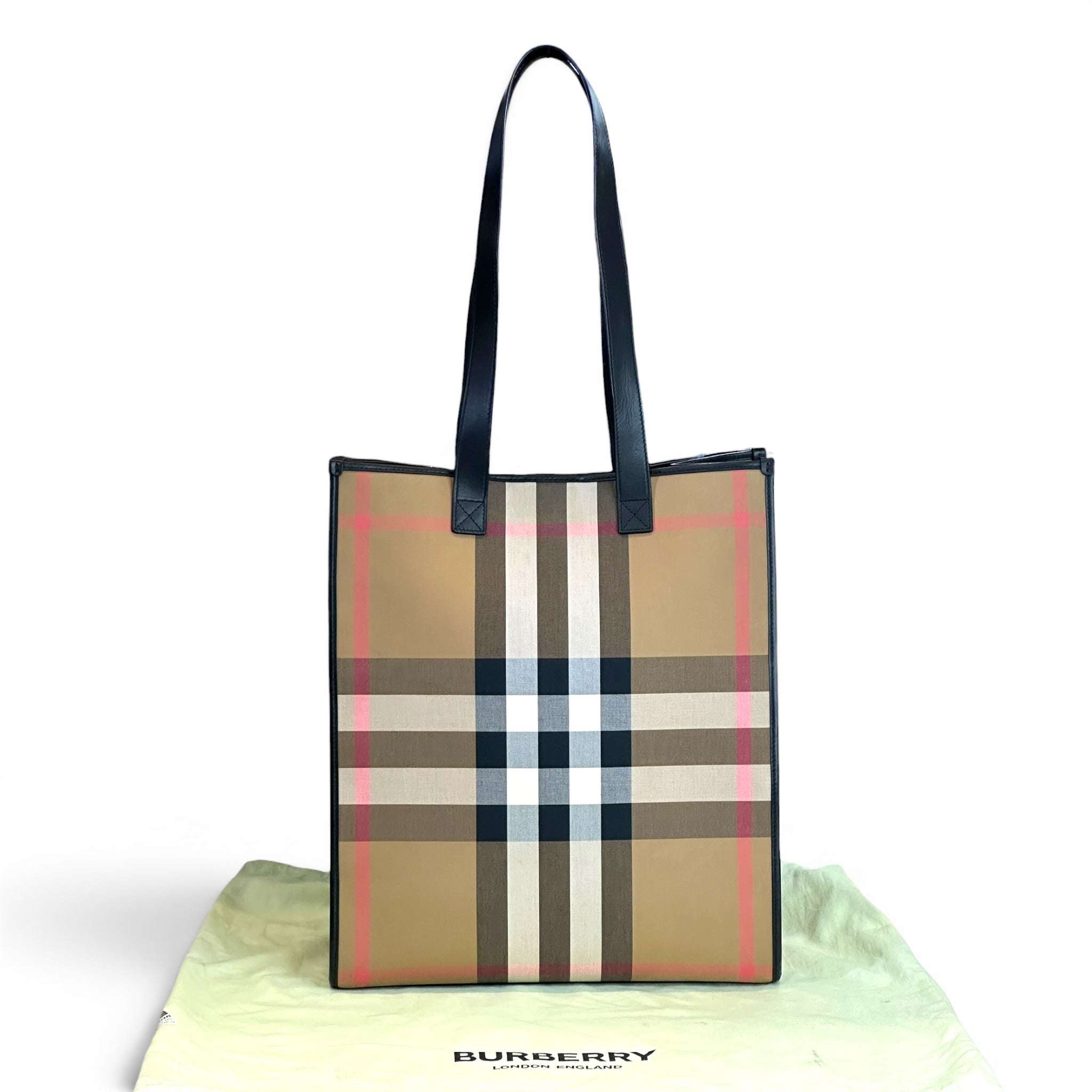 Burberry Vertical Tote Check Canvas 2025