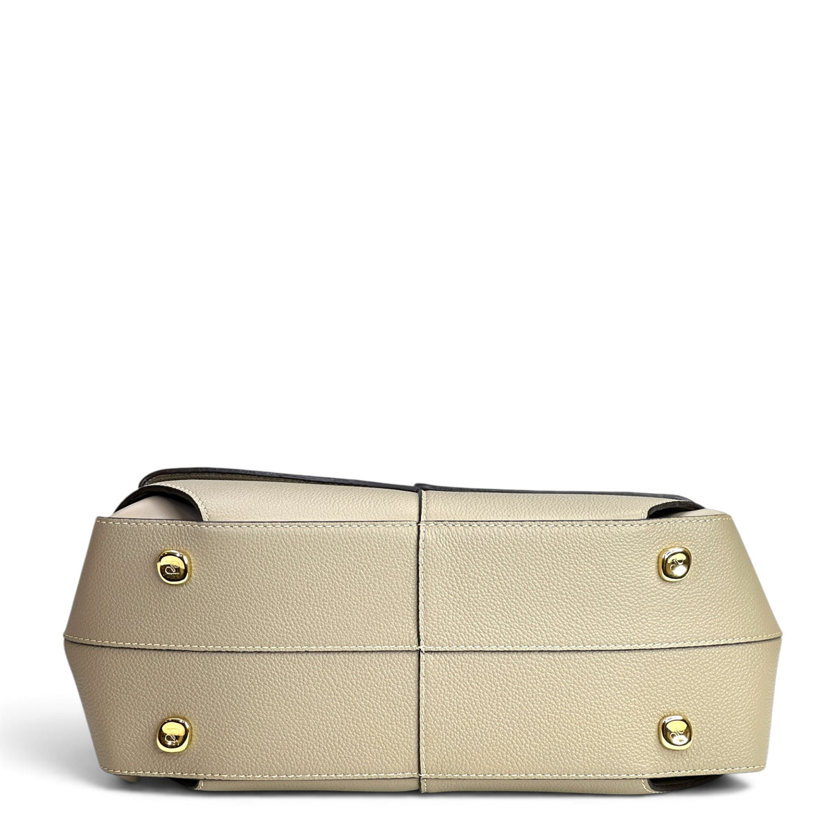 Polene Mokki Mini Taupe Leather Handbag
