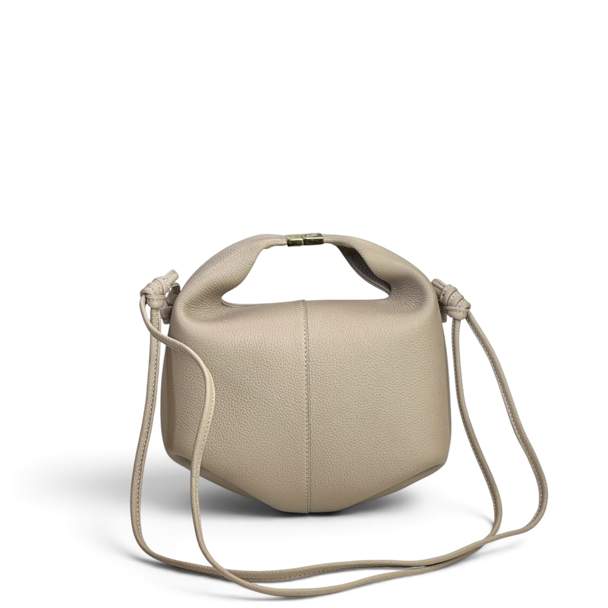 Polene Beri Taupe Leather Handbag
