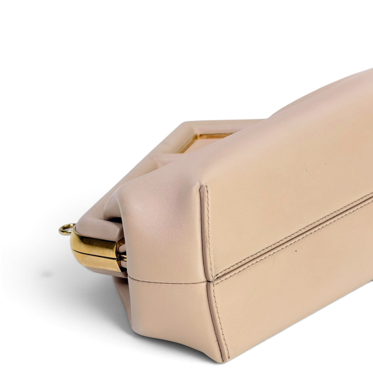 Fendi First Small Dove Grey Leather Clutch Bag