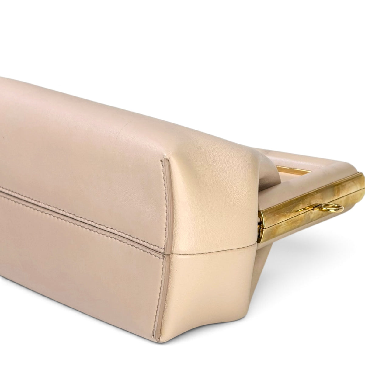 Fendi First Small Dove Grey Leather Clutch Bag