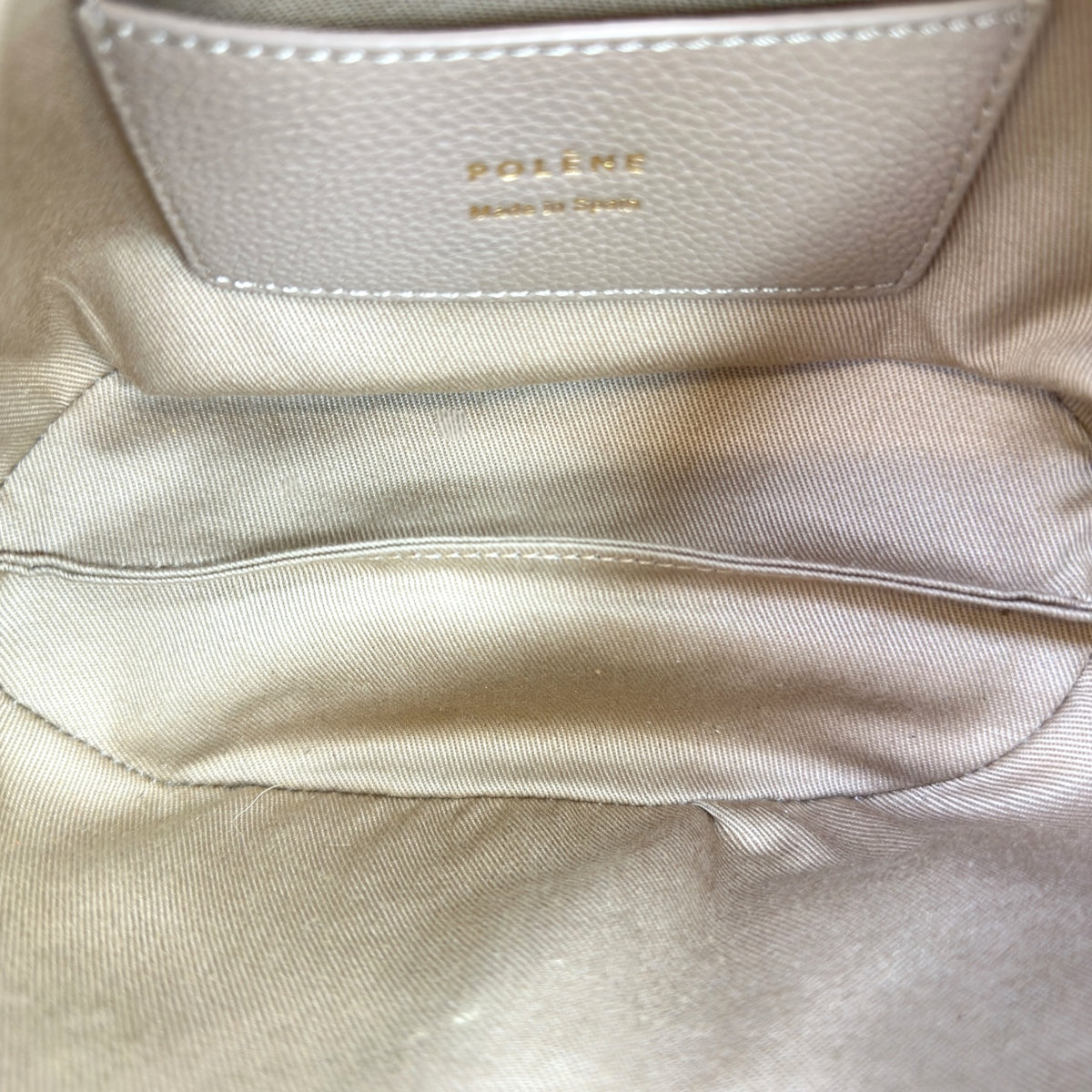Polene Beri Taupe Leather Handbag