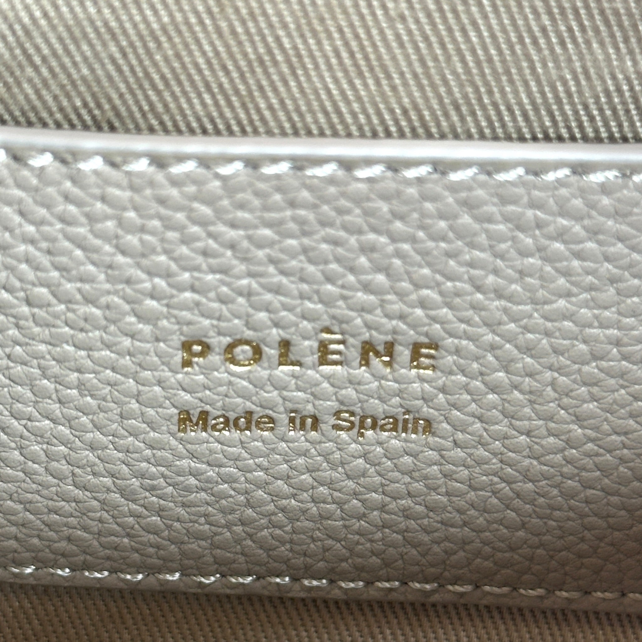 Polene Beri Taupe Leather Handbag