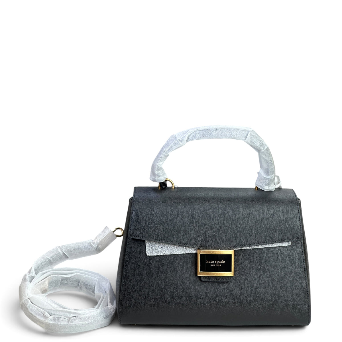 Kate Spade Katy Medium Black Leather Top Handle Bag
