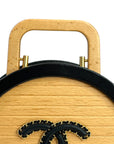Chanel Beech Wood Lambskin Round CC Vanity Case