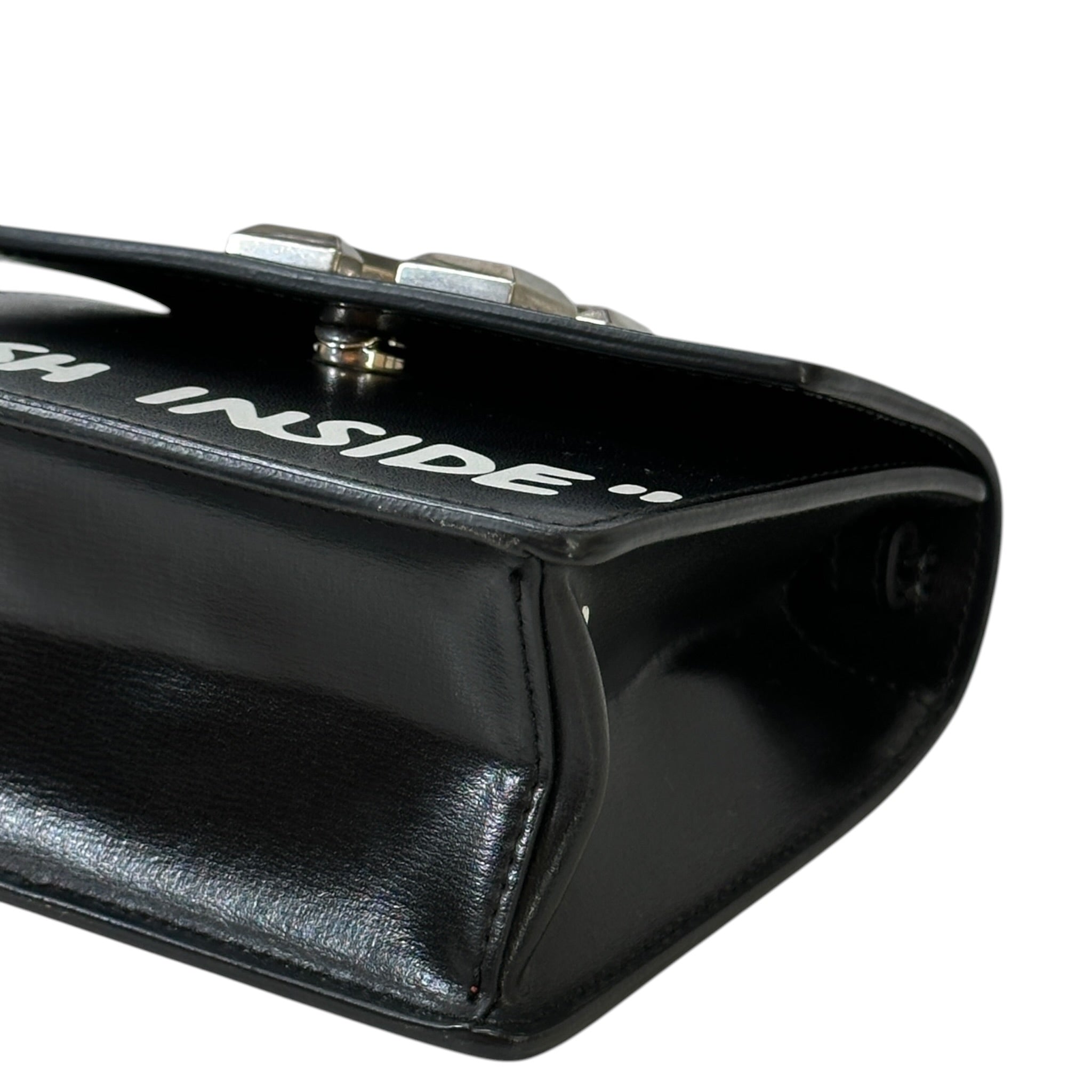 Off-White Jitney "Cash Inside" Crossbody BagBlack Leather