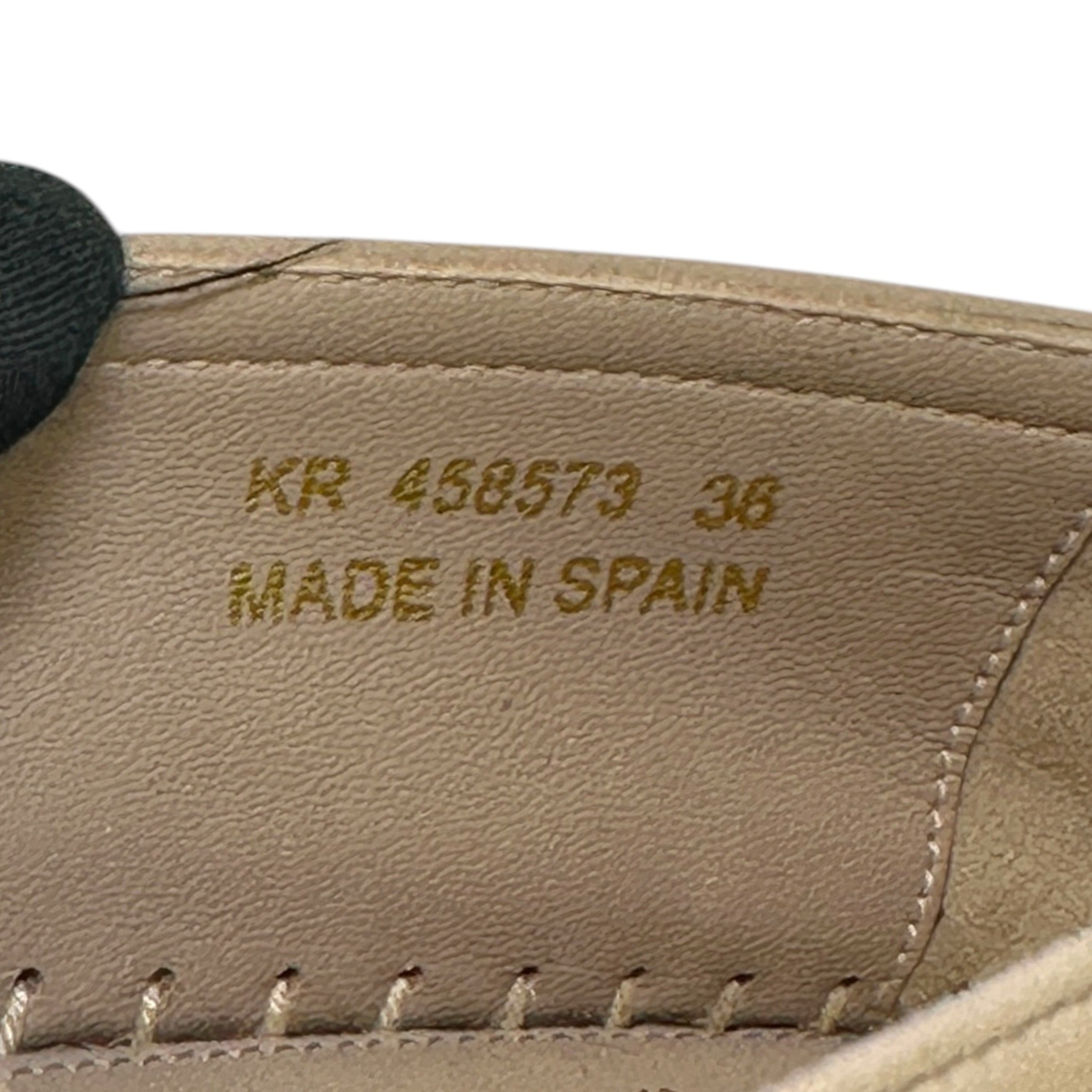 Saint Laurent Cassandre Espadrilles Beige Logo-Embossed Leather EU 36