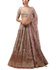 Embroidered kalidar lehenga with jharokha motifs