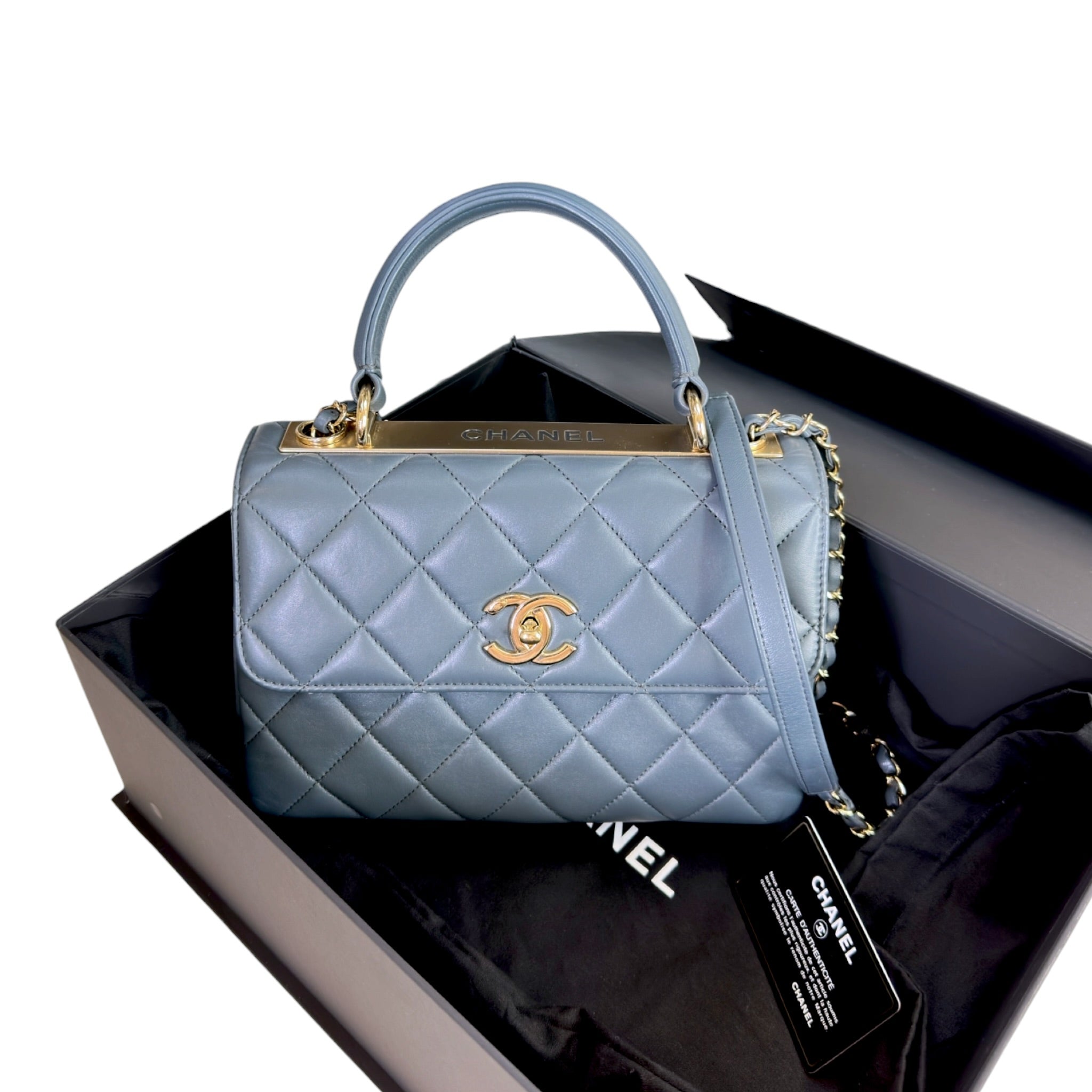 Chanel Blue Top Handle