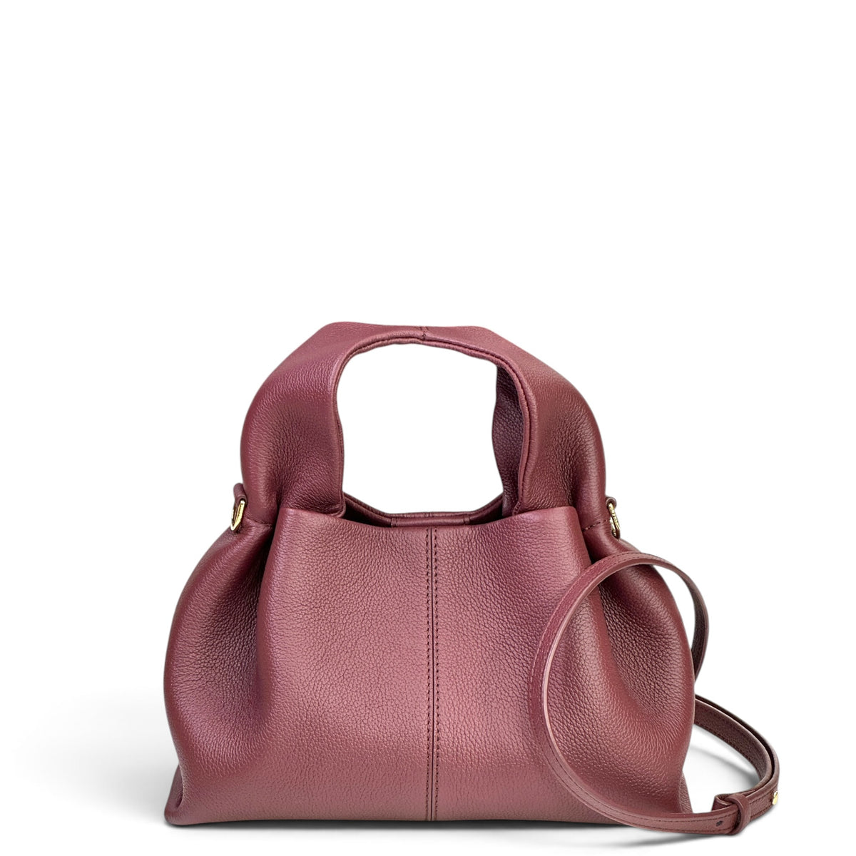 Polene Numero Nuef Mini Back Cherry Leather Handbag
