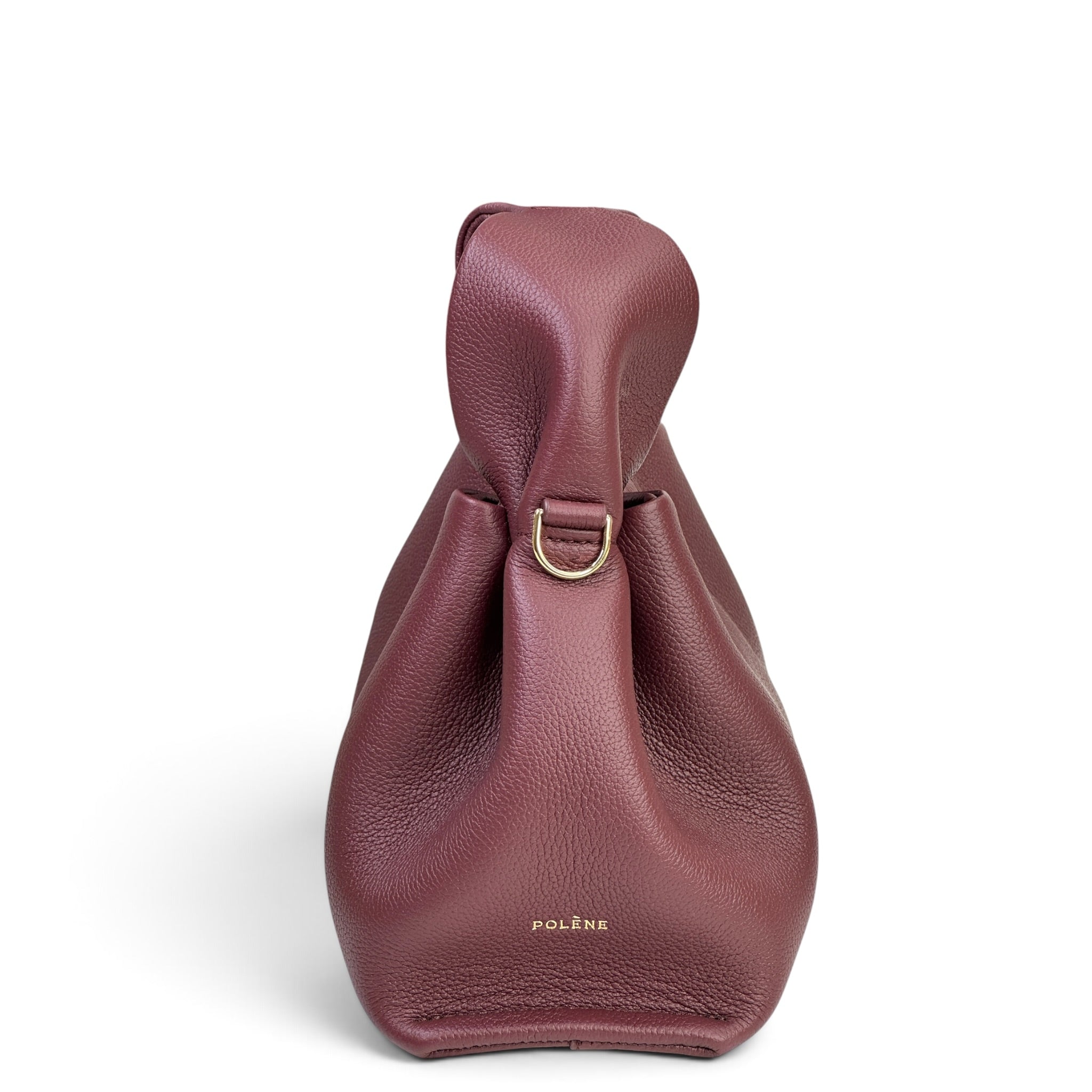Polene Numero Nuef Mini Back Cherry Leather Handbag