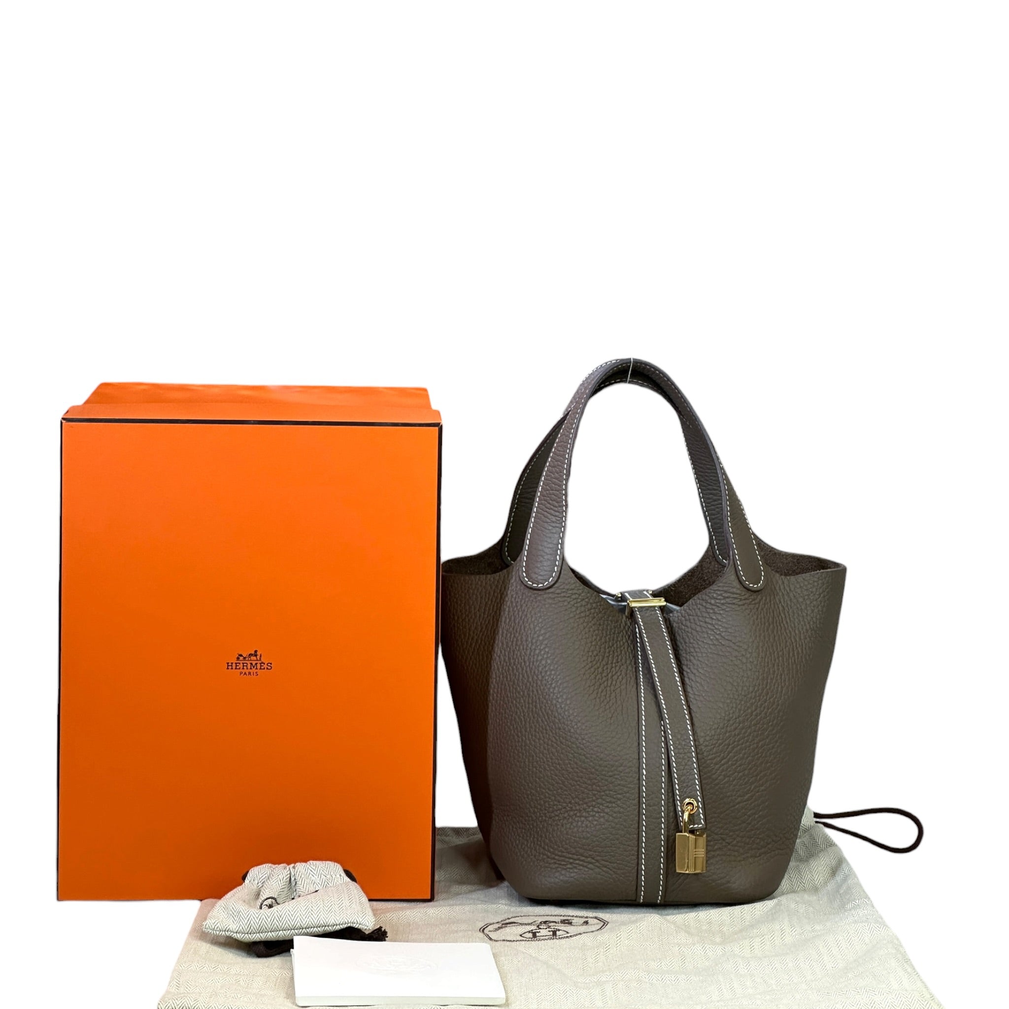 Hermès Picotin Lock 18 Etoupe GHW