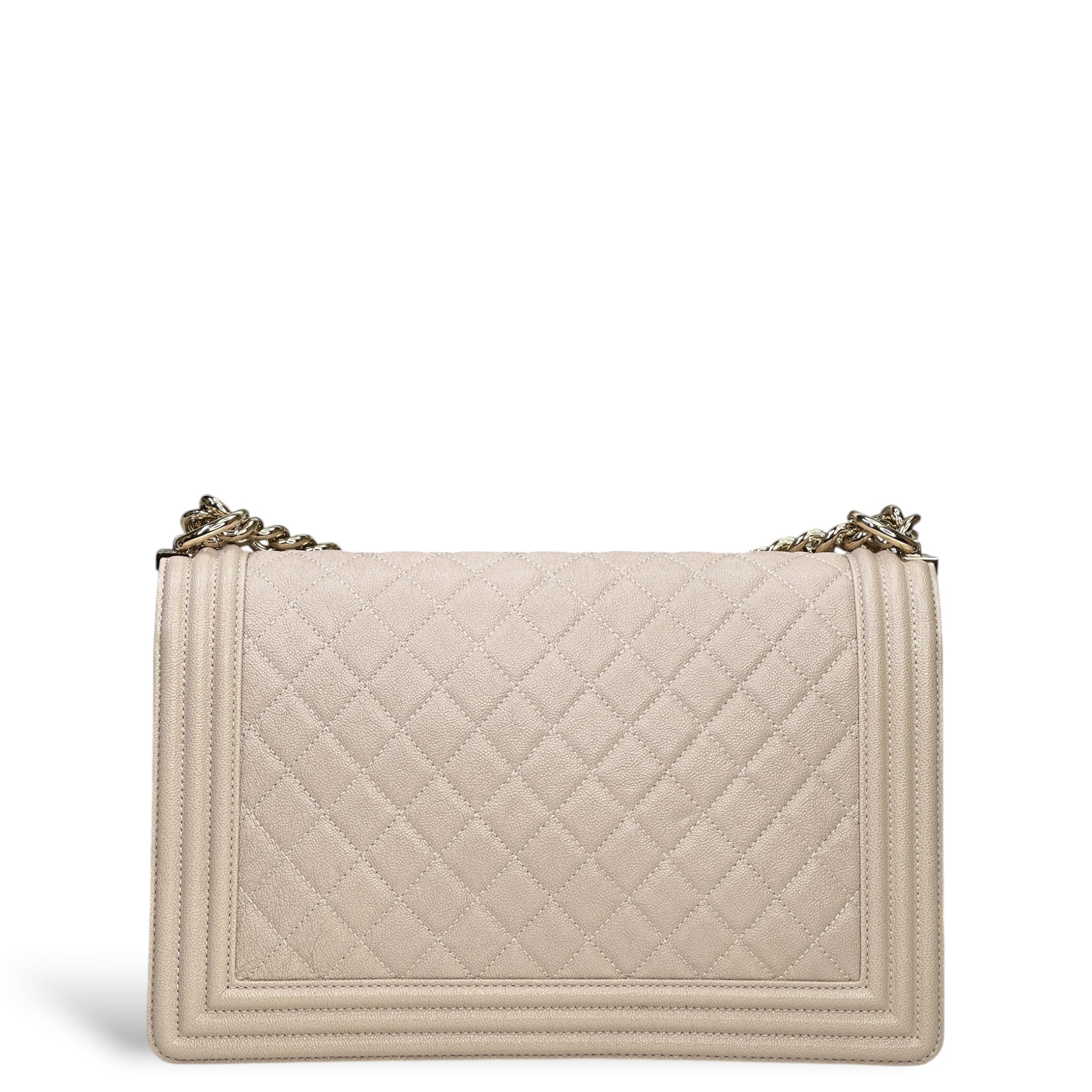 Chanel Boy bag Medium Light Beige Quilted Leather Bag
