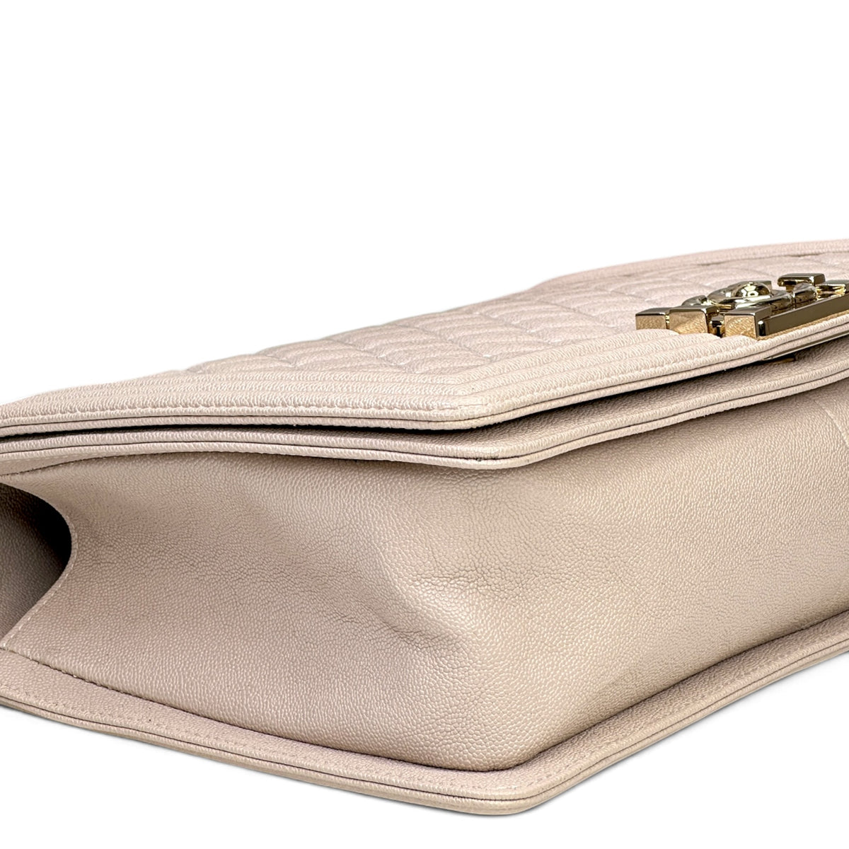Chanel Boy bag Medium Light Beige Quilted Leather Bag
