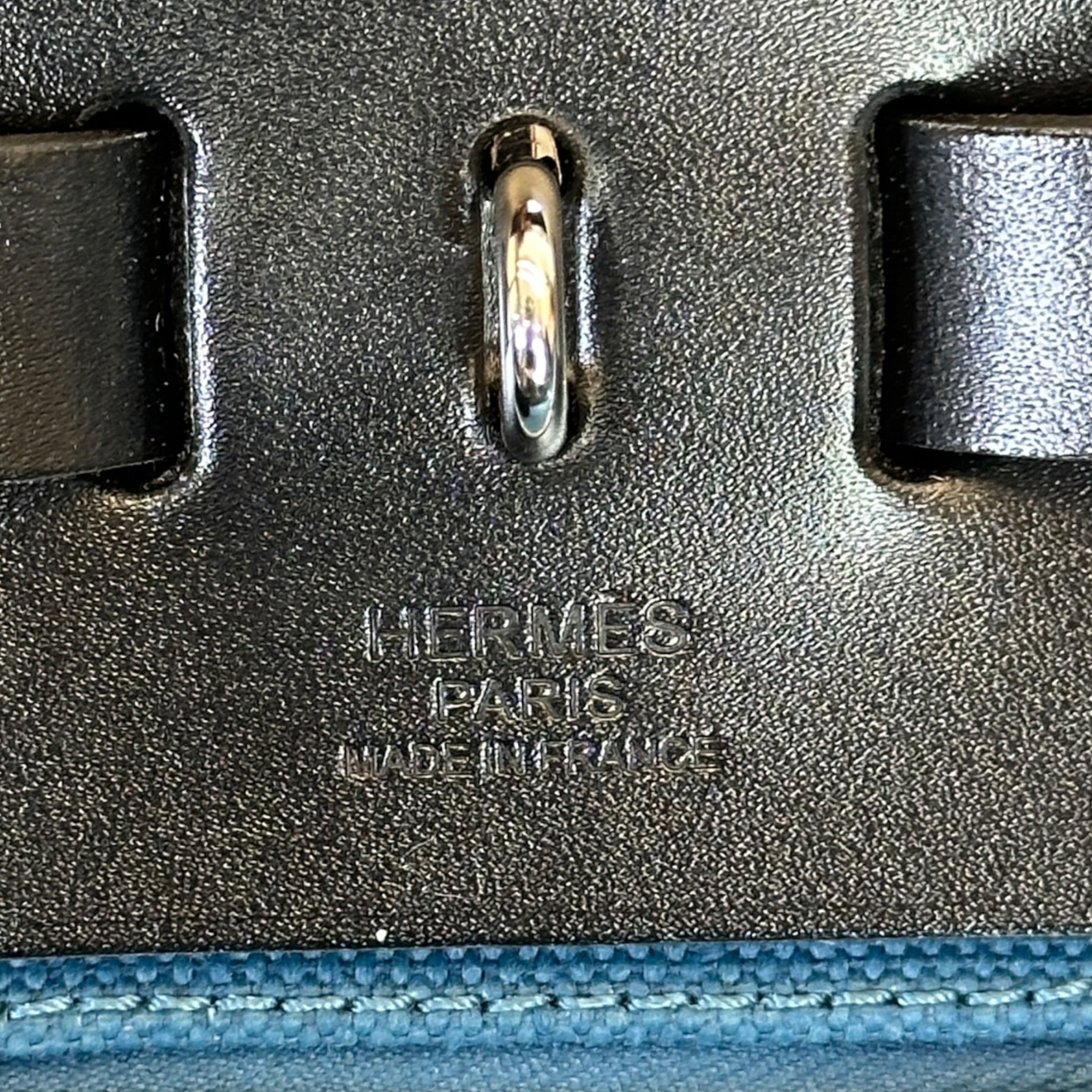 Hermès Herbag Messenger 39 Blue Canvas PHW