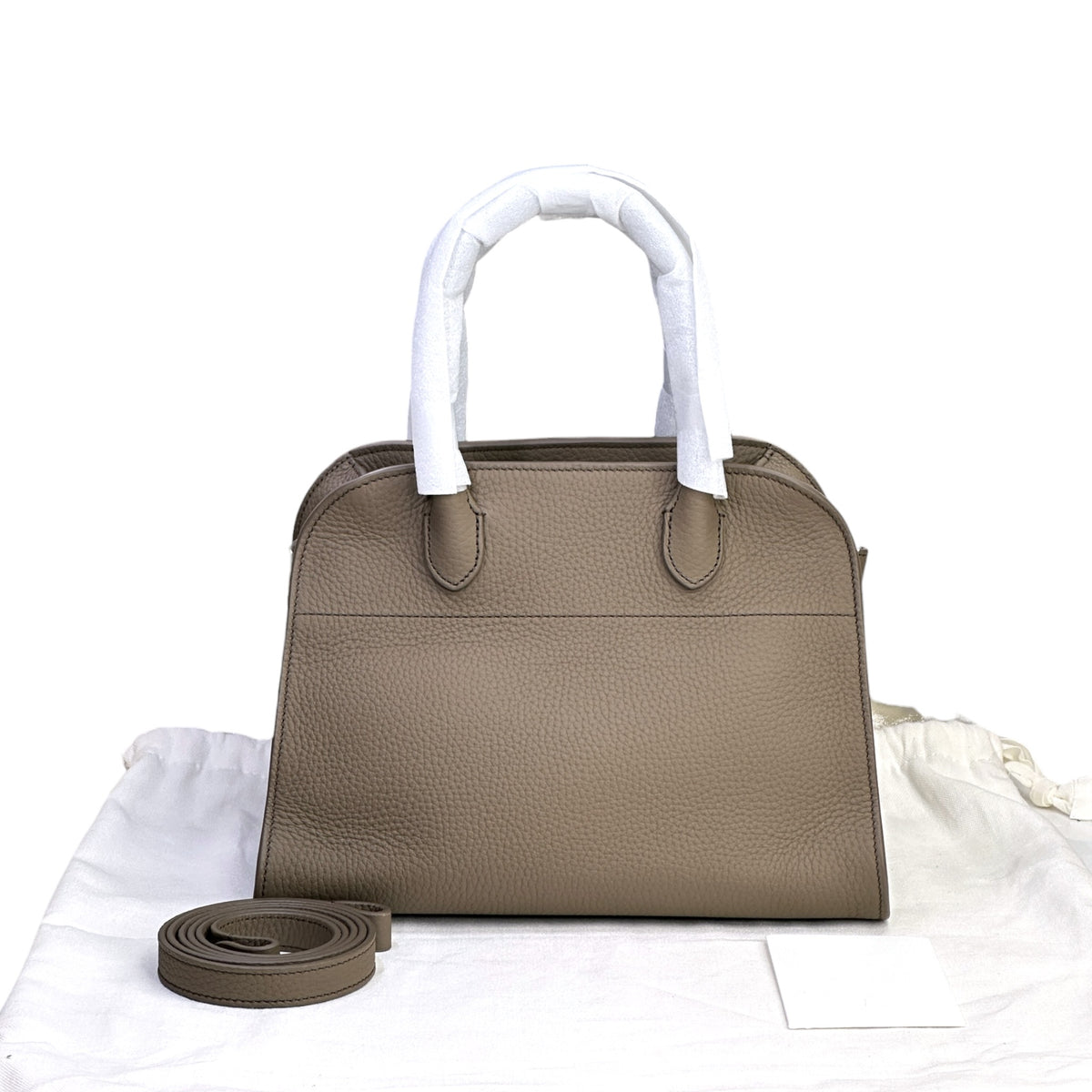 Row Soft Margaux 10 Smoked Taupe Calf Skin Leather Handbag