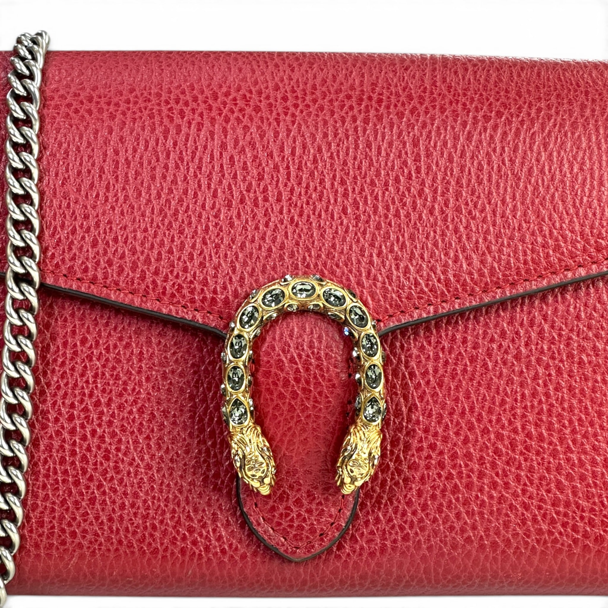 Gucci Dionysus Wallet on Chain Red Leather