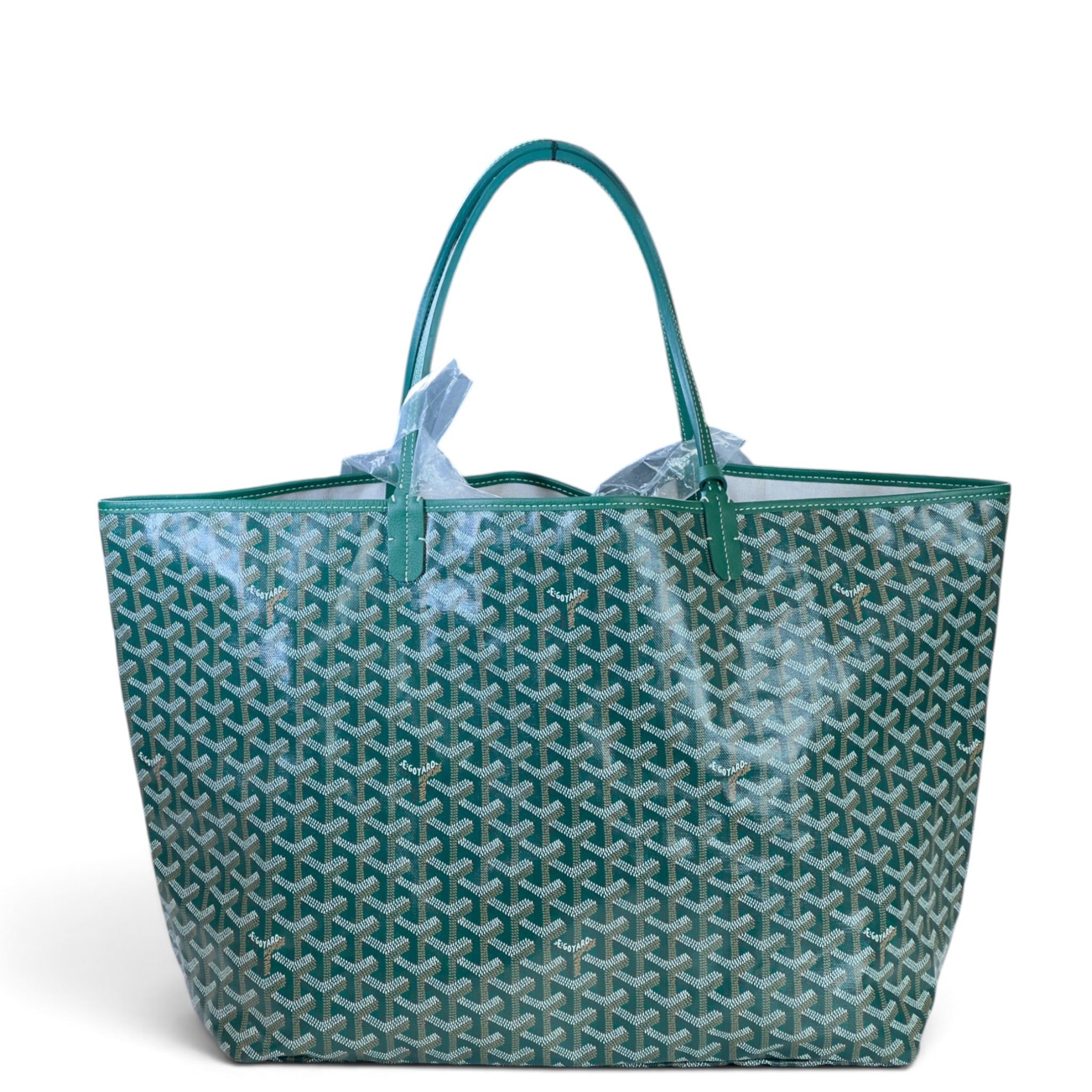 Goyard St Louis GM Green Goyardine Canvas Tote