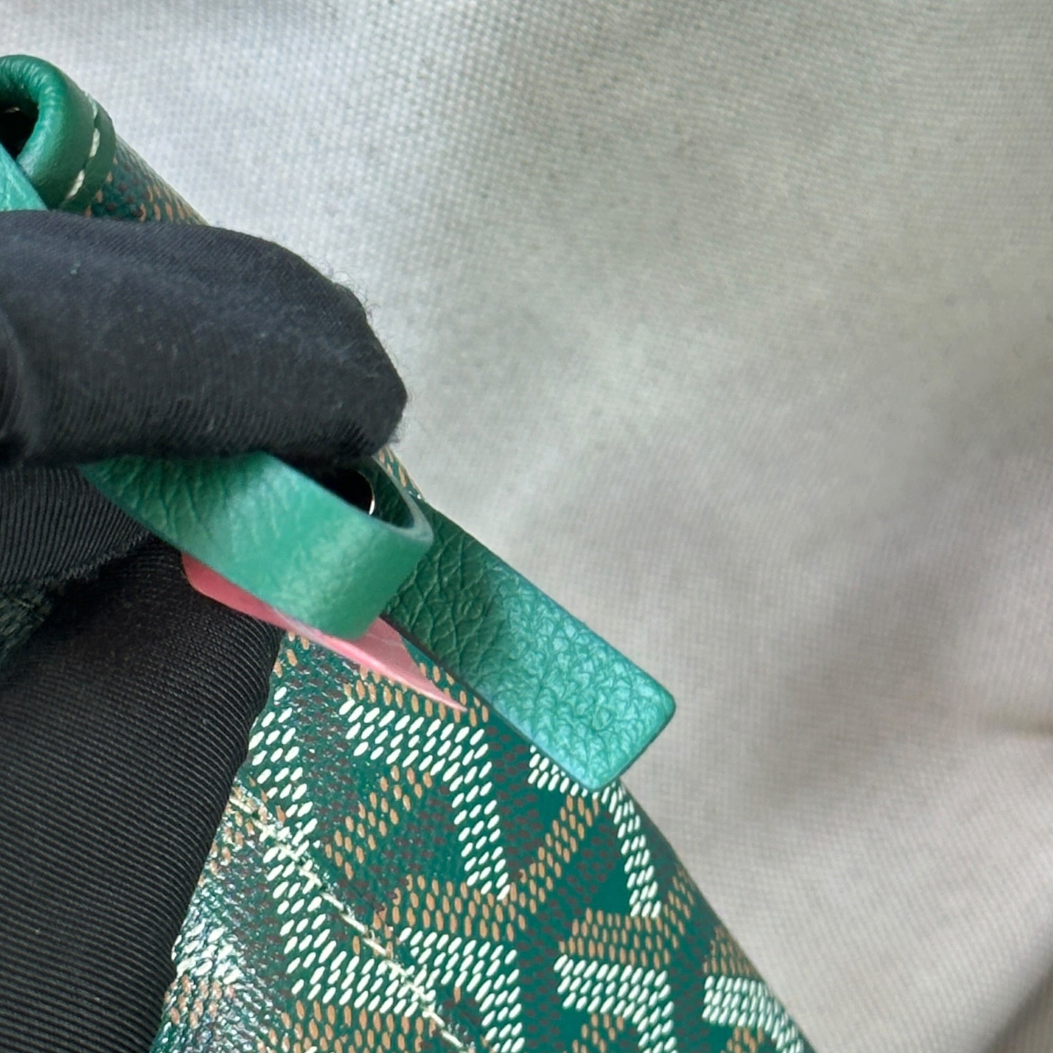 Goyard St Louis GM Green Goyardine Canvas Tote