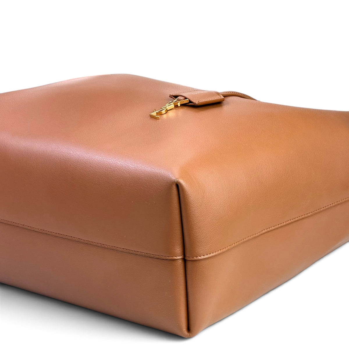 Saint Laurent East/West Shopping Large tan leather Tote