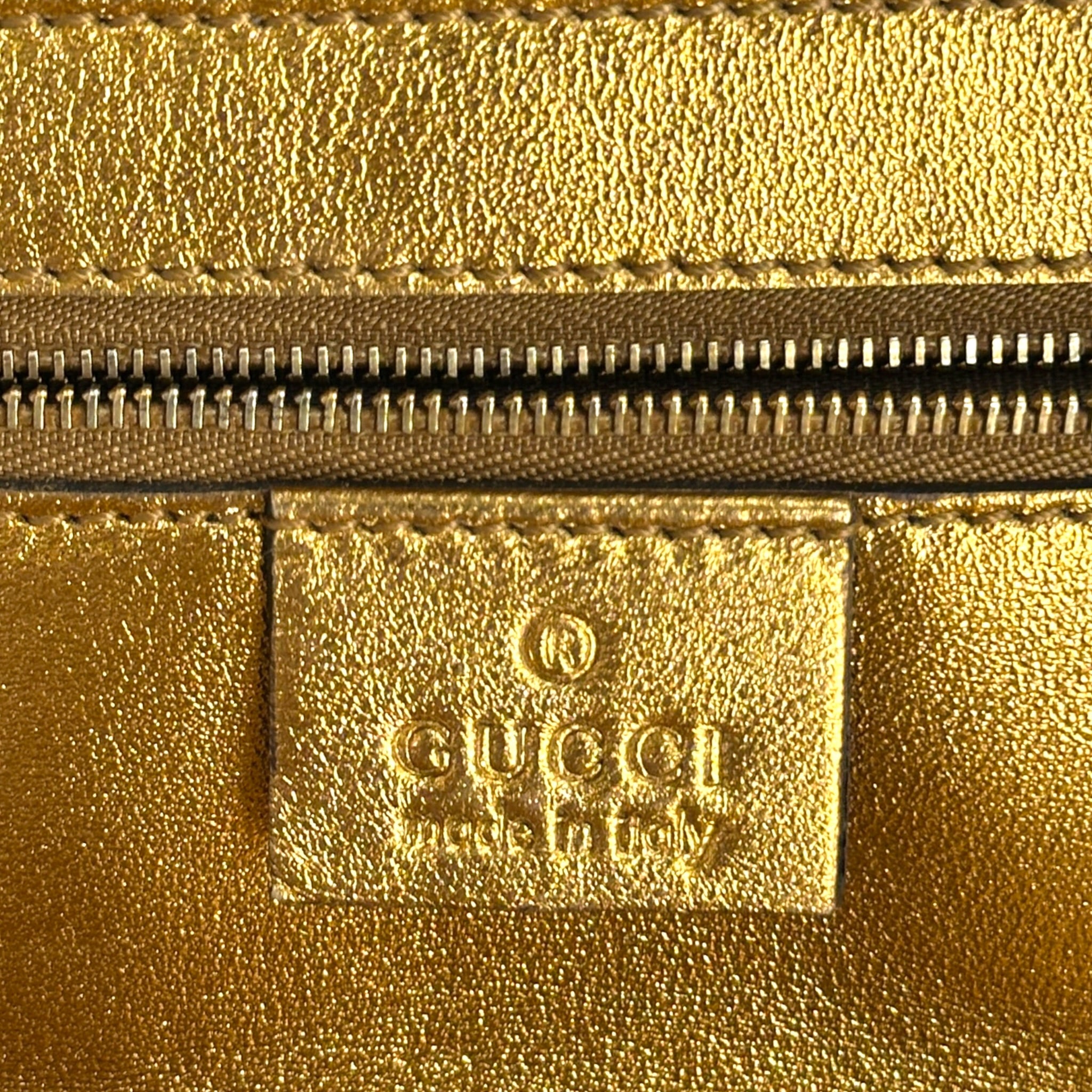 Gucci Minaudière Clutch Gold Water-Snakeskin