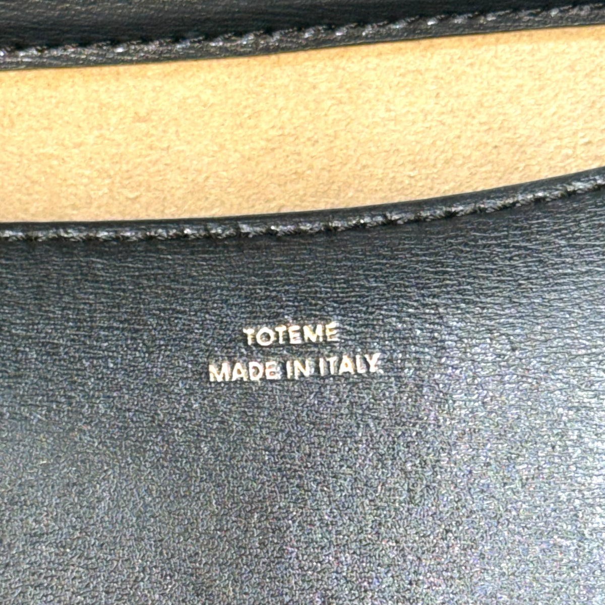 TOTEME T-Lock medium dark blue Leather Top Handle Bag