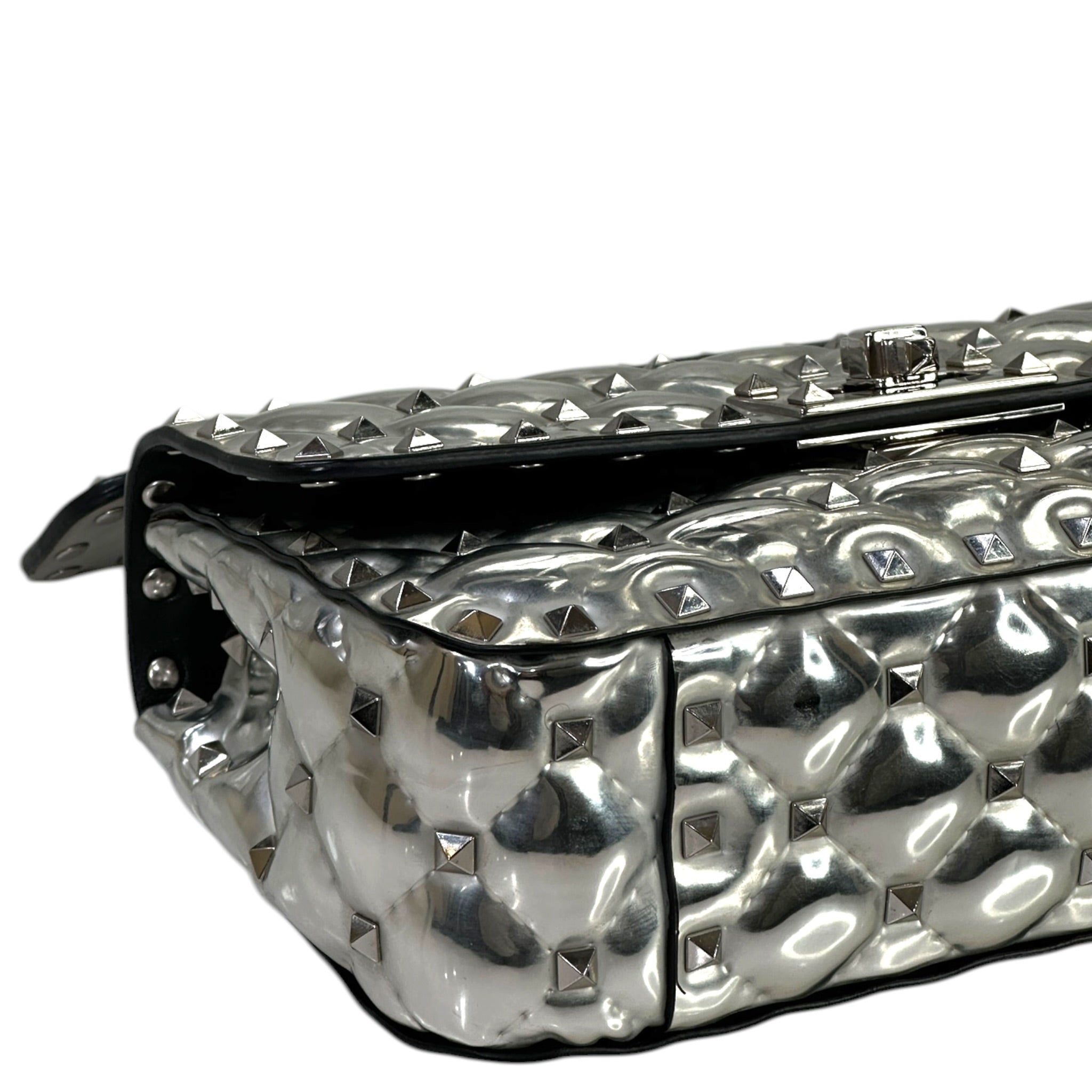Valentino Garavani Rockstud Spike Metallic Quilted Patent Leather