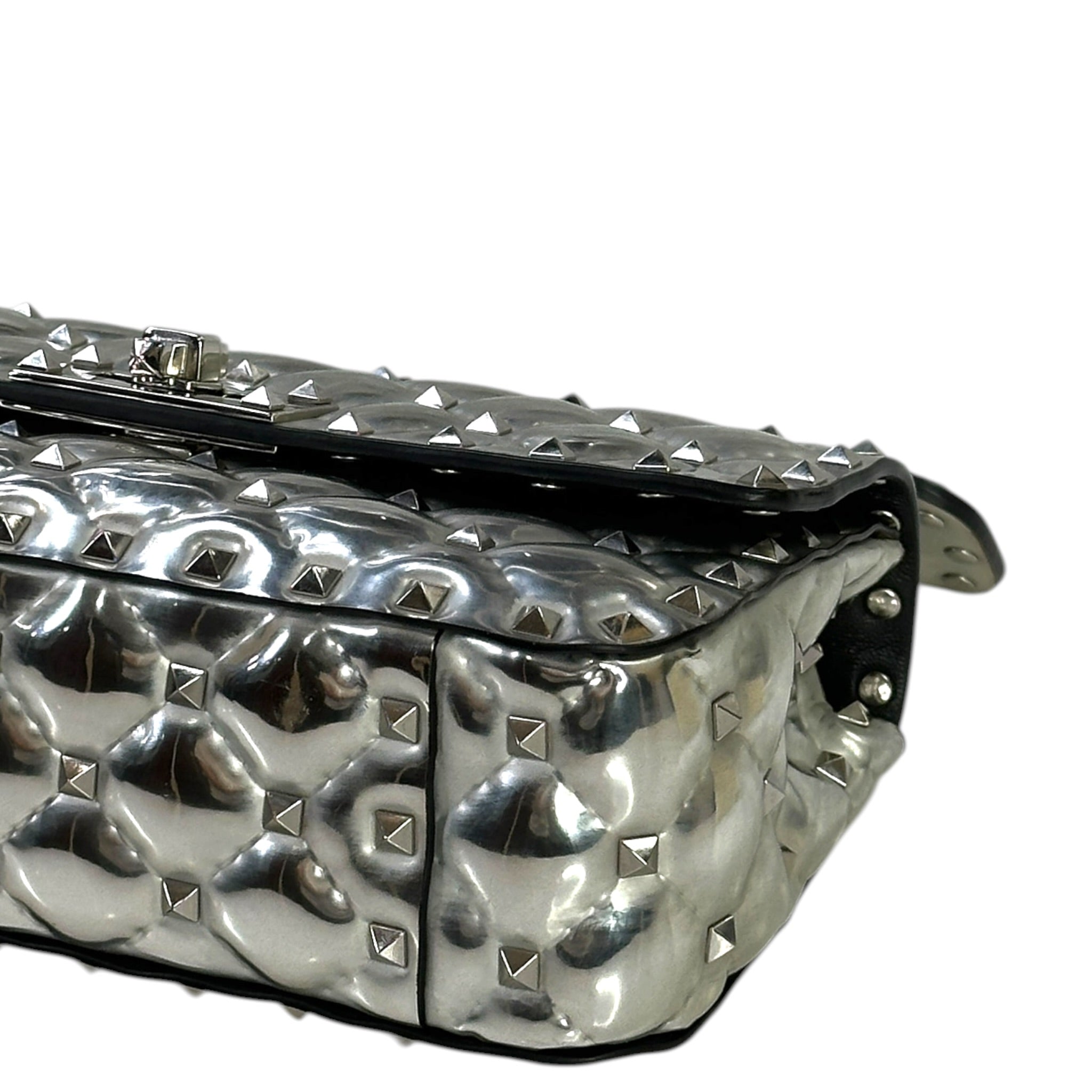 Valentino Garavani Rockstud Spike Metallic Quilted Patent Leather