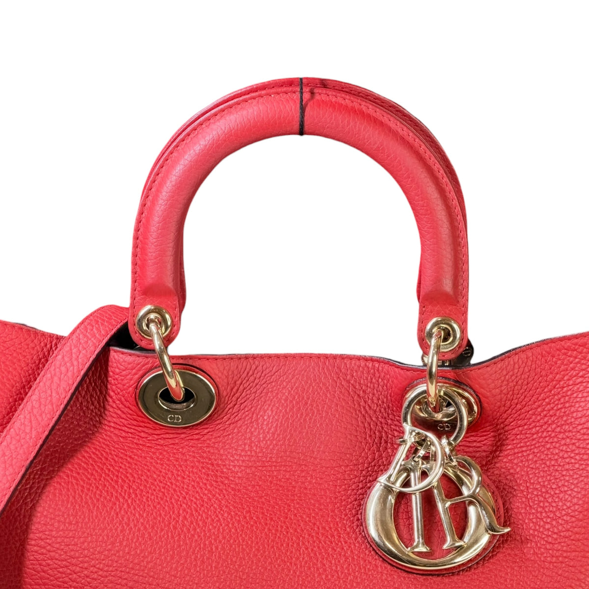 Christian Dior Diorissimo Large Red Calf skin leather tote