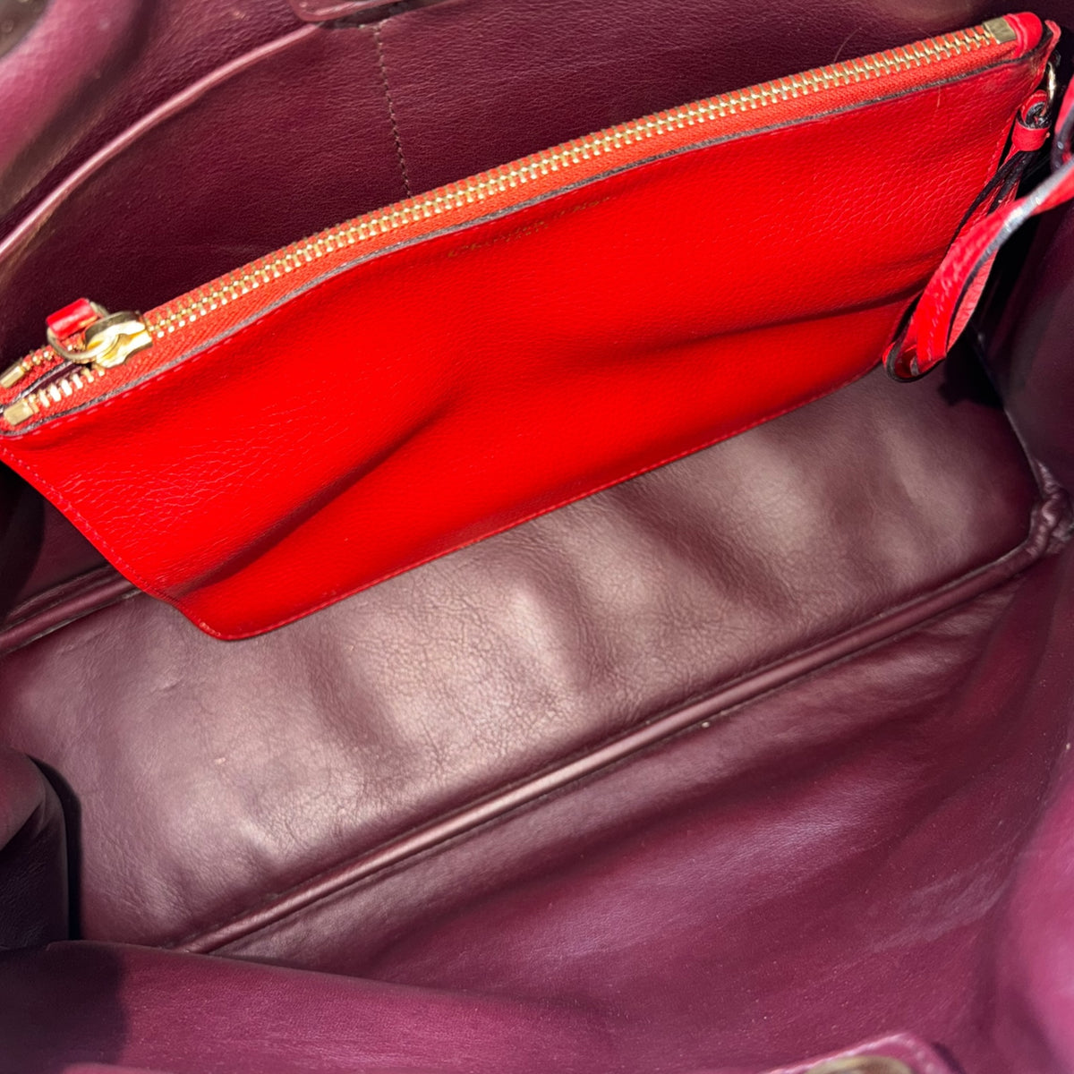 Christian Dior Diorissimo Large Red Calf skin leather tote